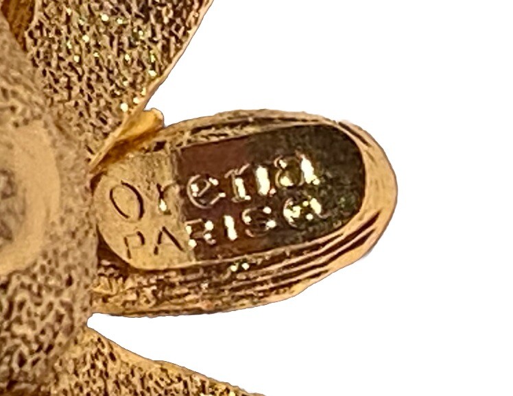 ORENA PARIS VINTAGE GOLD TONE SCULPTURAL BROOCH PIN