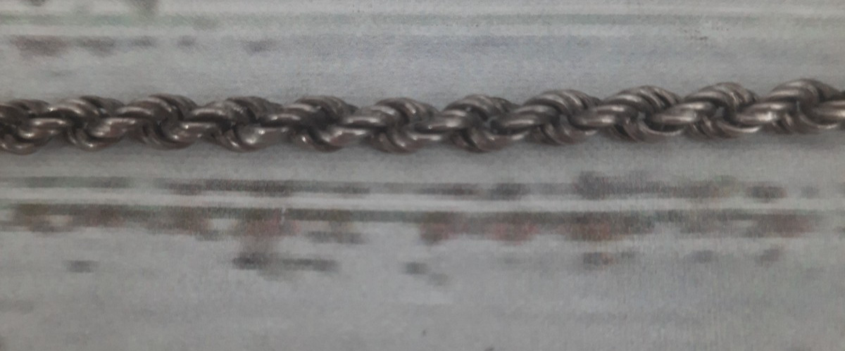 Rope Chain Twisted Silver Tone Vintage Princess Length 19 3/4″