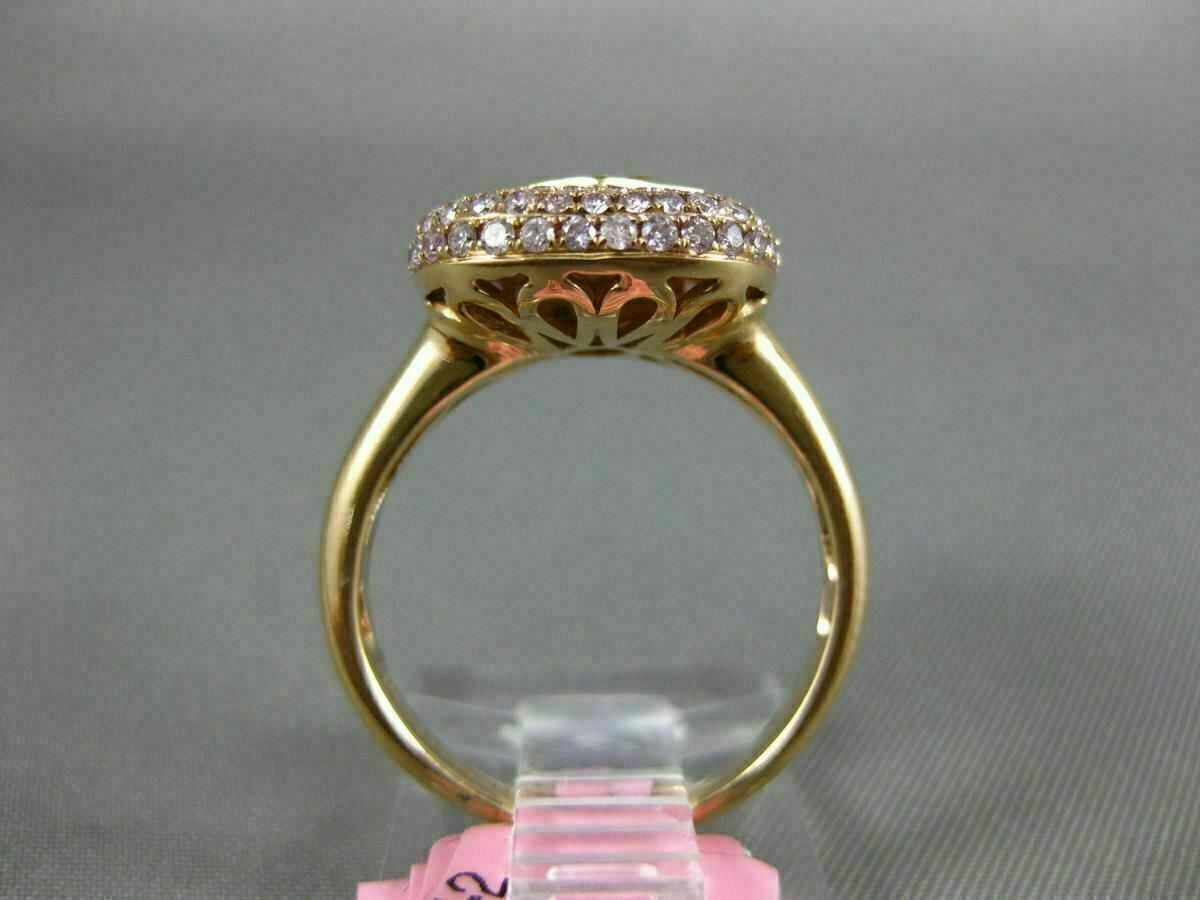 ESTATE WIDE .86CT PINK & FANCY YELLOW DIAMOND 18K ROSE GOLD SQUARE CLUSTER RING