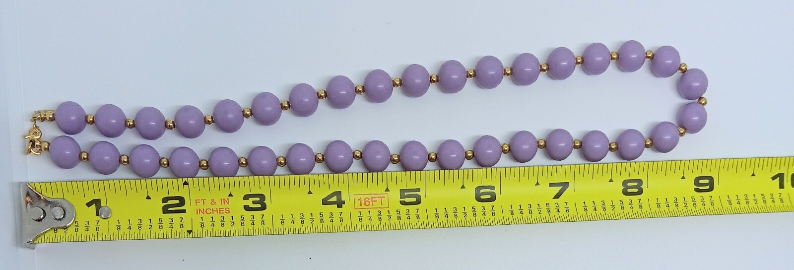 Vintage Monet Lavender Gold Tone Beaded Choker Necklace 18” EUC