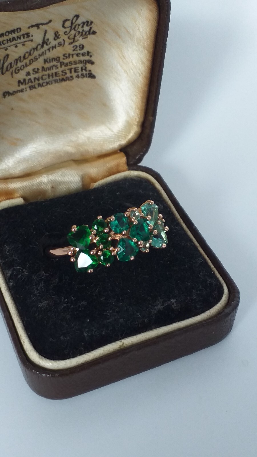 Vintage 1990s 14 Ct Rolled Gold Emerald Ring Size UK O.5 US 7 1/4 – Hallmarked.