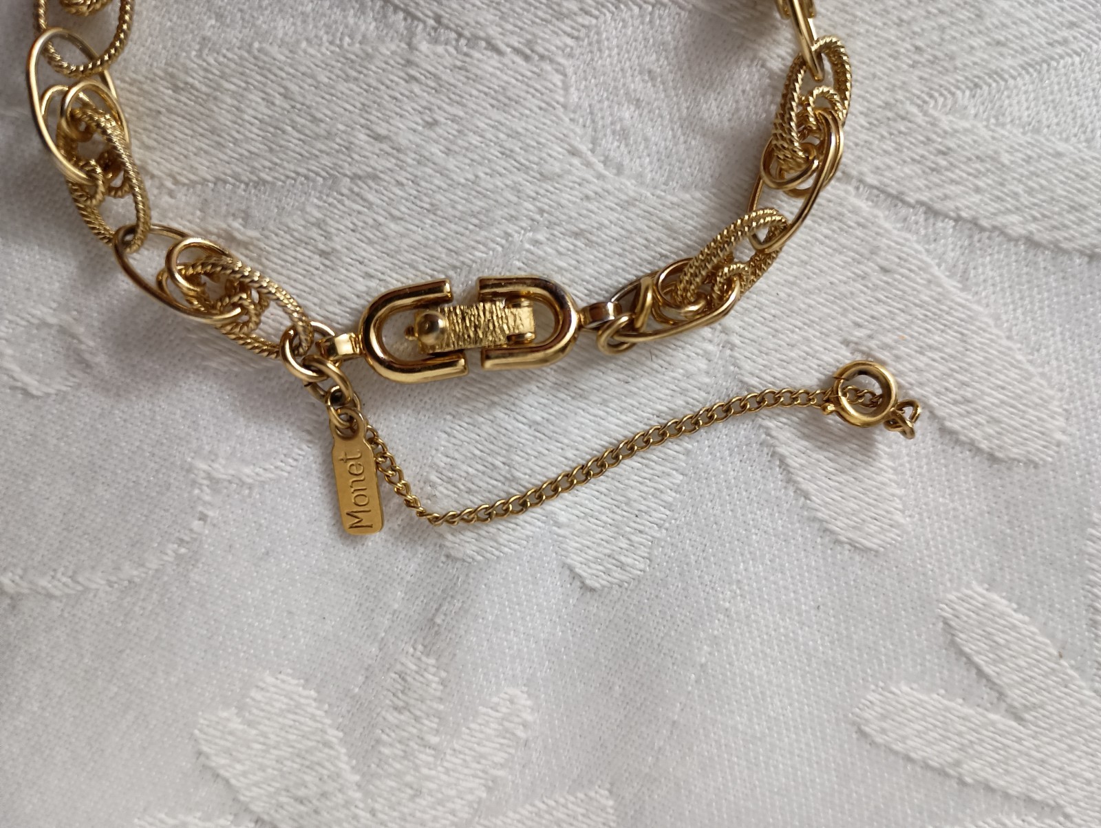 Vintage Monet Gold Tone Chain Link Starter Charm Bracelet