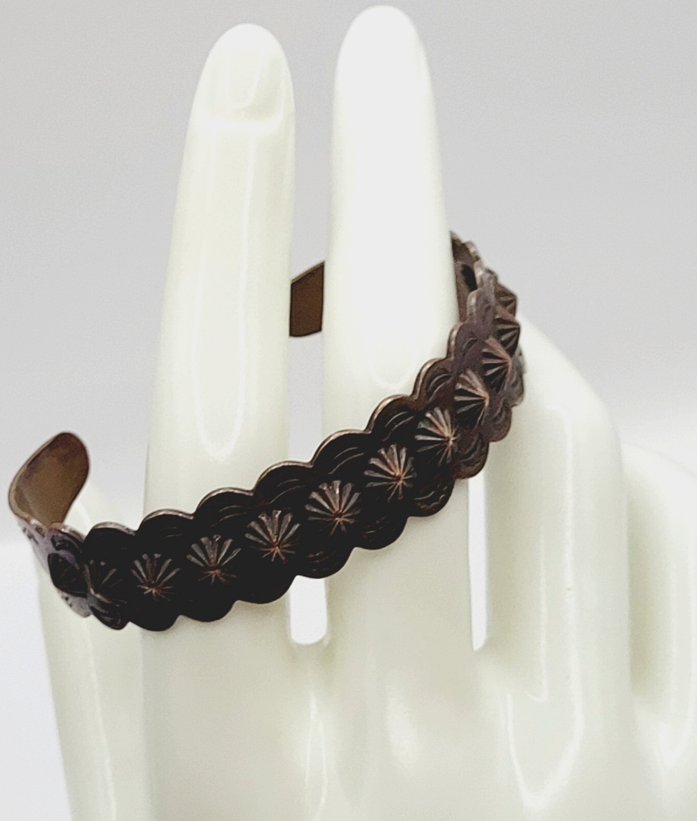 Copper Southwestern Concho Repousse Arrow Engraved Design SMALL Cuff Bracelet