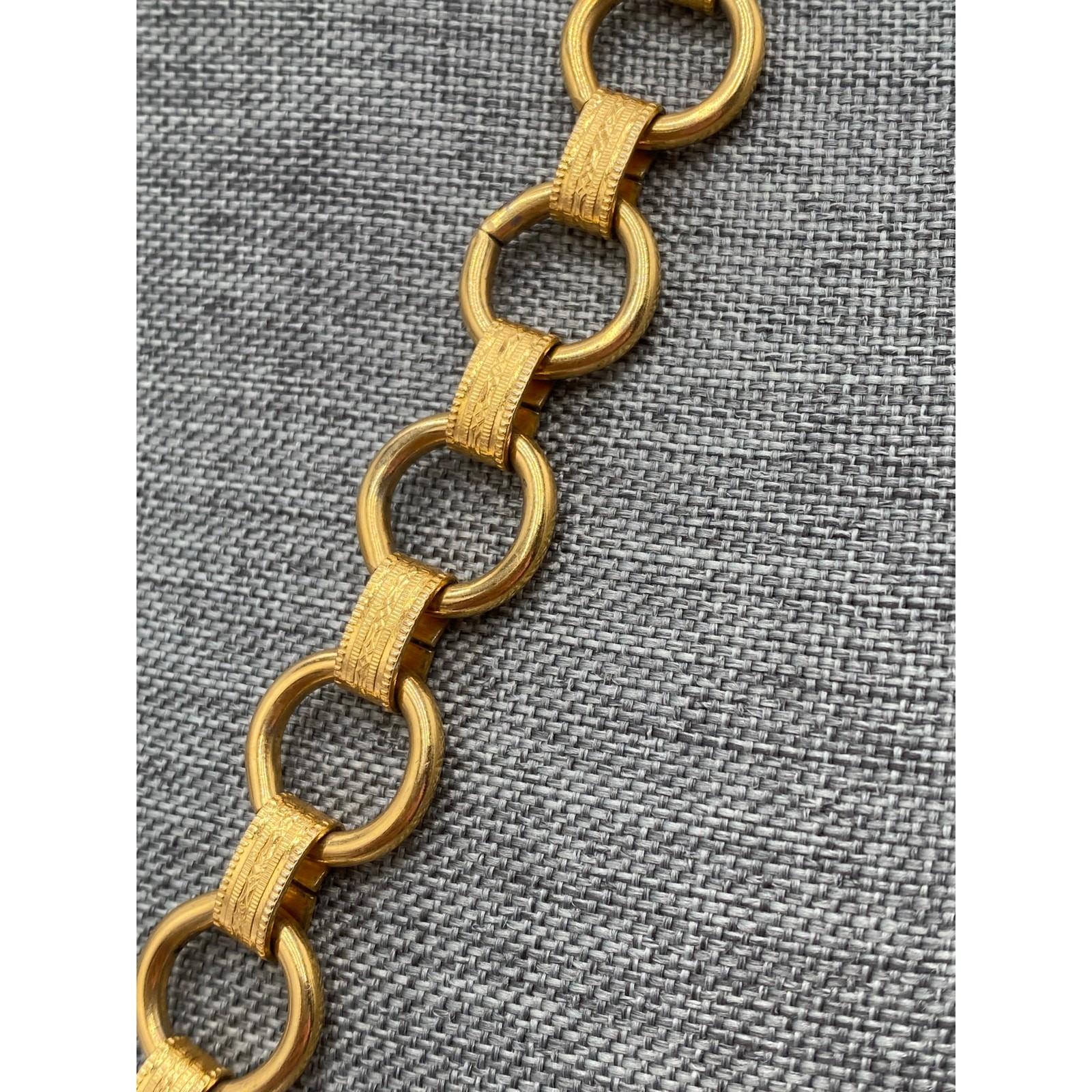 Vintage Necklace Chunky Links 25” No Clasp Half Link