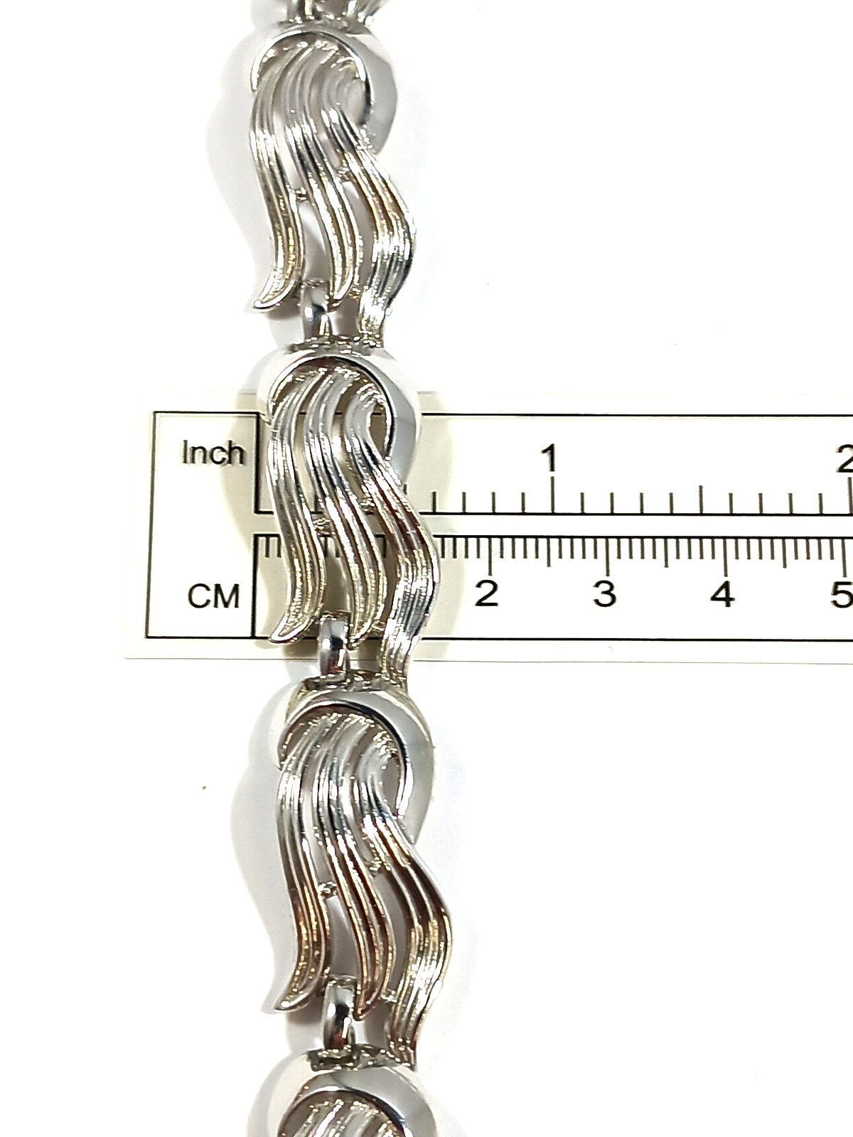 Trifari Signed Silver Collar Necklace ~ Wave Design ~ 16 inches