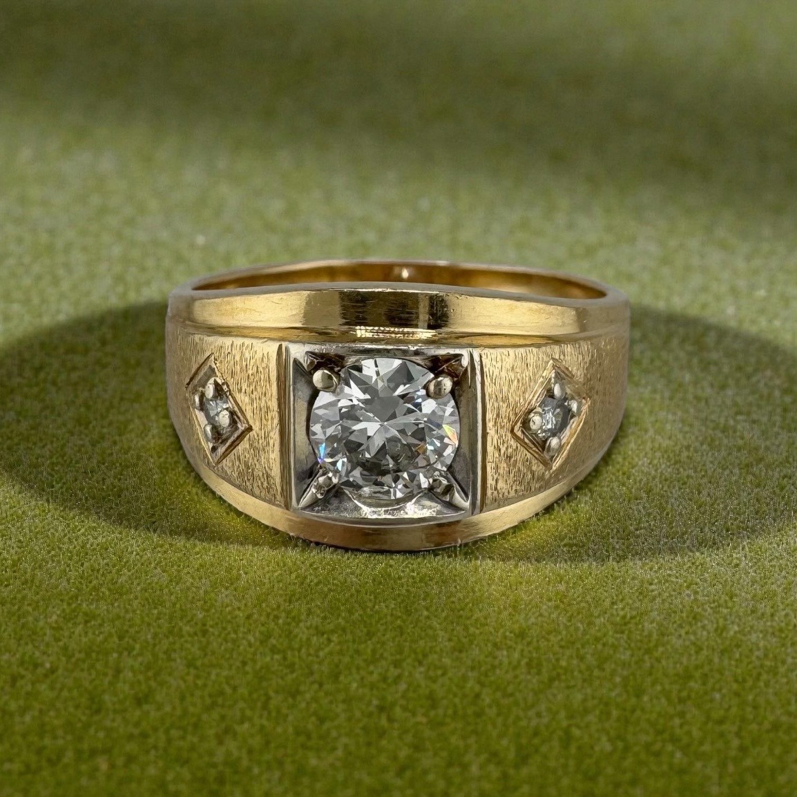 Vintage Circa 1950s–1960s 14K Yellow Gold 0.80ct Old European Cut Diamond Ring