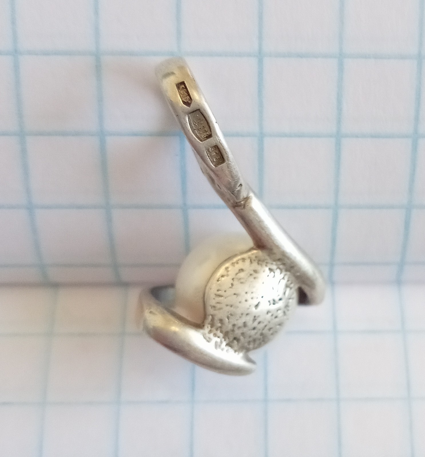 Vintage pearl Pendant Sterling Silver 875 Gold 375 test Beautiful Women Jewelry