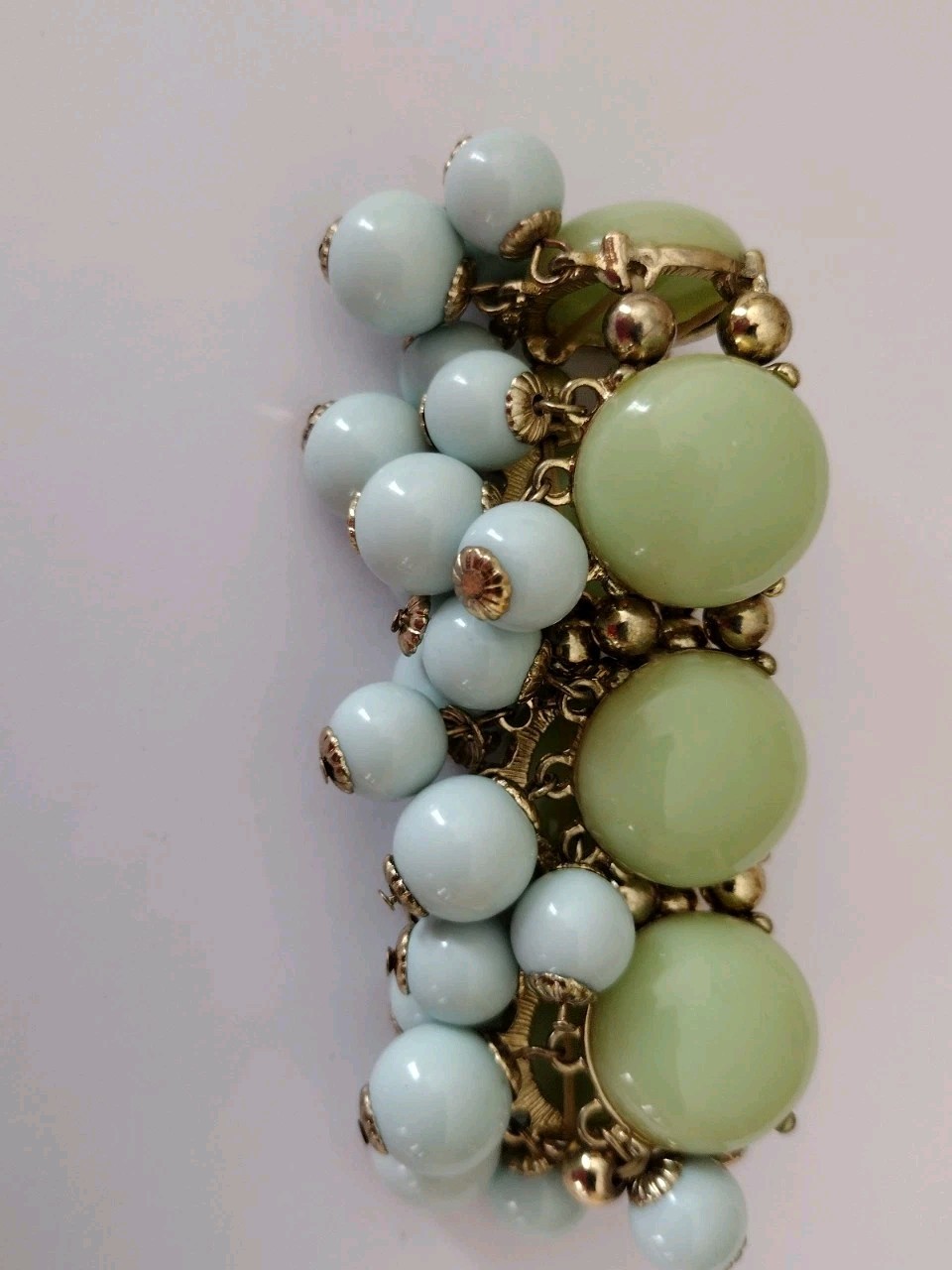 Vintage Lot of 6 Bracelets Dangling Beads Gold Tone 1 Signed Lia Sophia Wearable