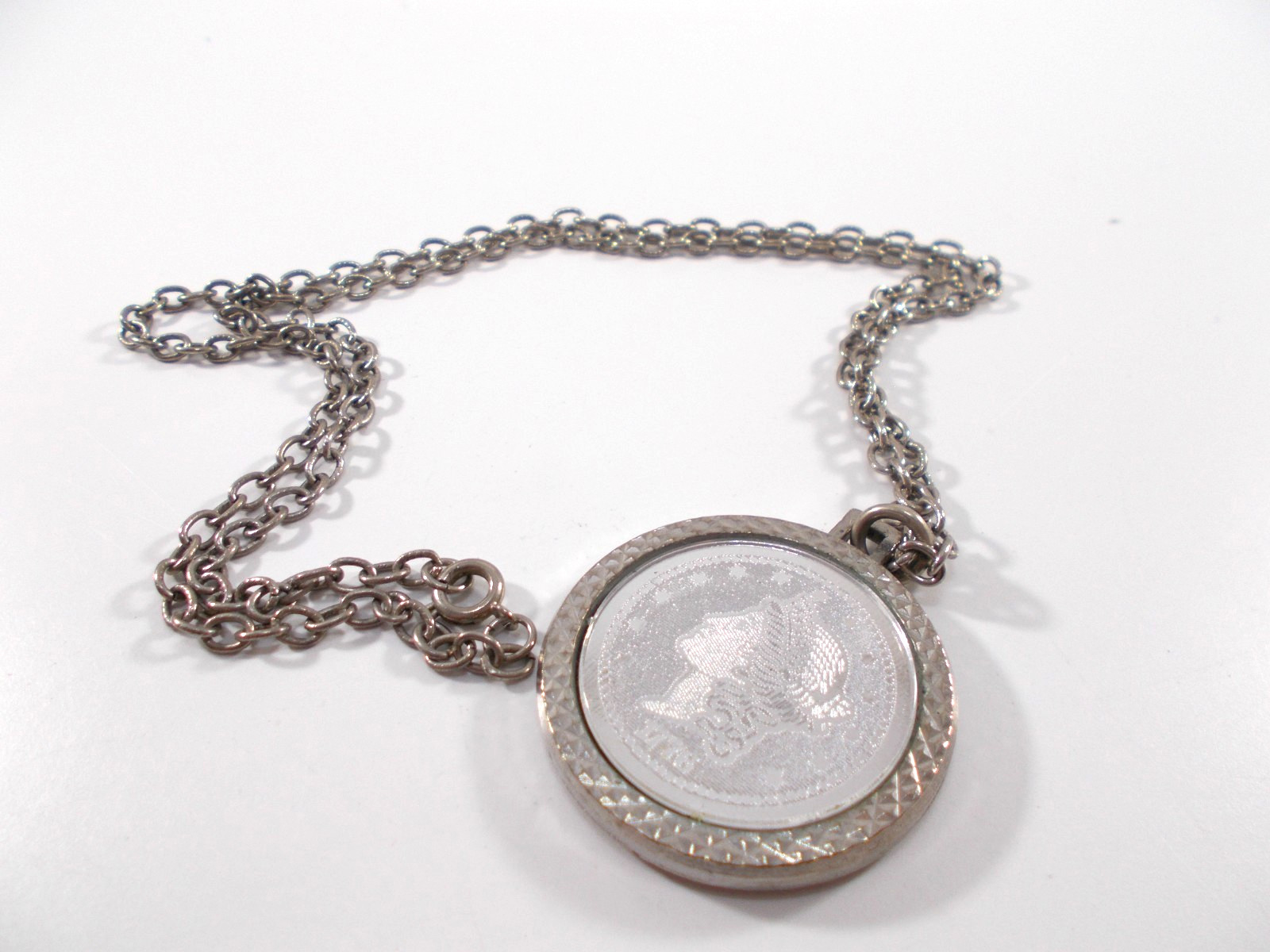 VTG Bi-Centennial Silver 20 Dollar Coin Replica Pendant Necklace