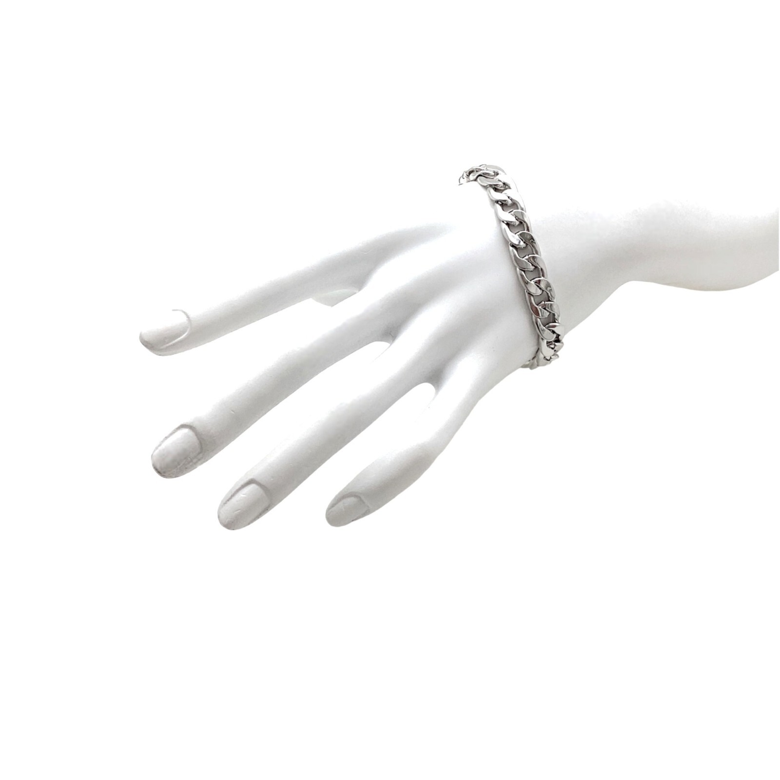 Cuban Miami Chain Bracelet S/M Silver Plated Business Casual Party Going Out