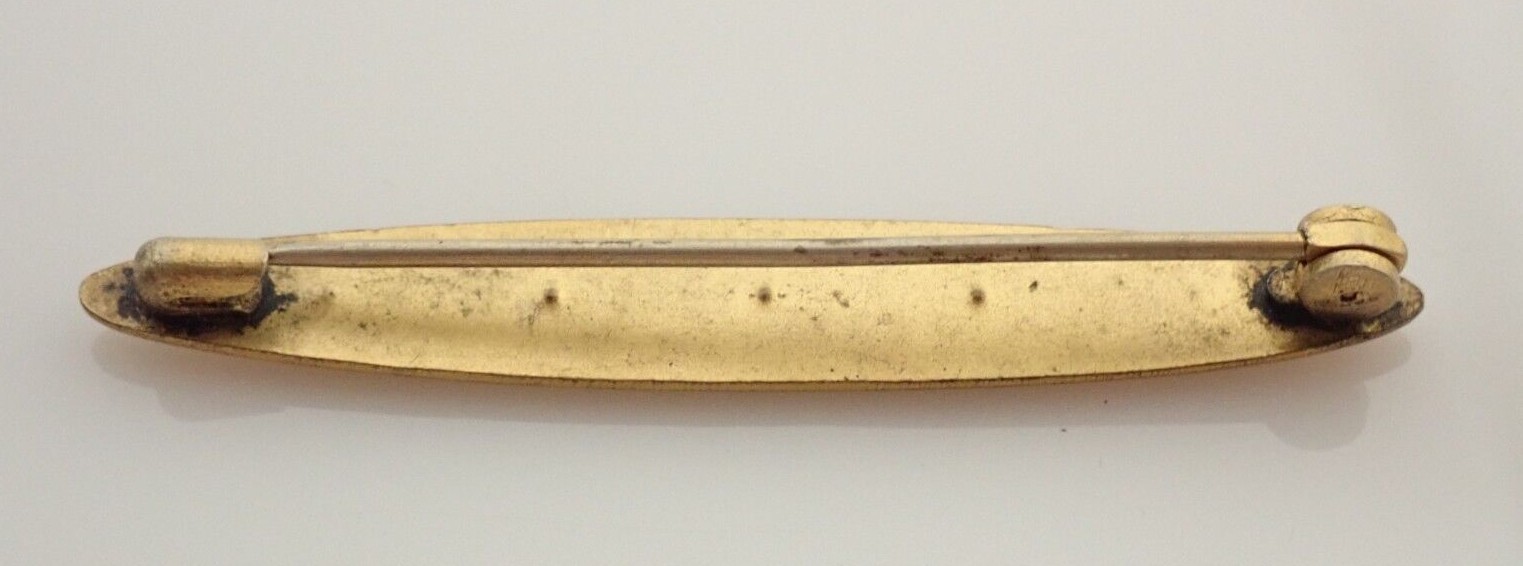 Antique Gold Filled or Plated Rhinestone Stars 2 3/8″ Bar Pin