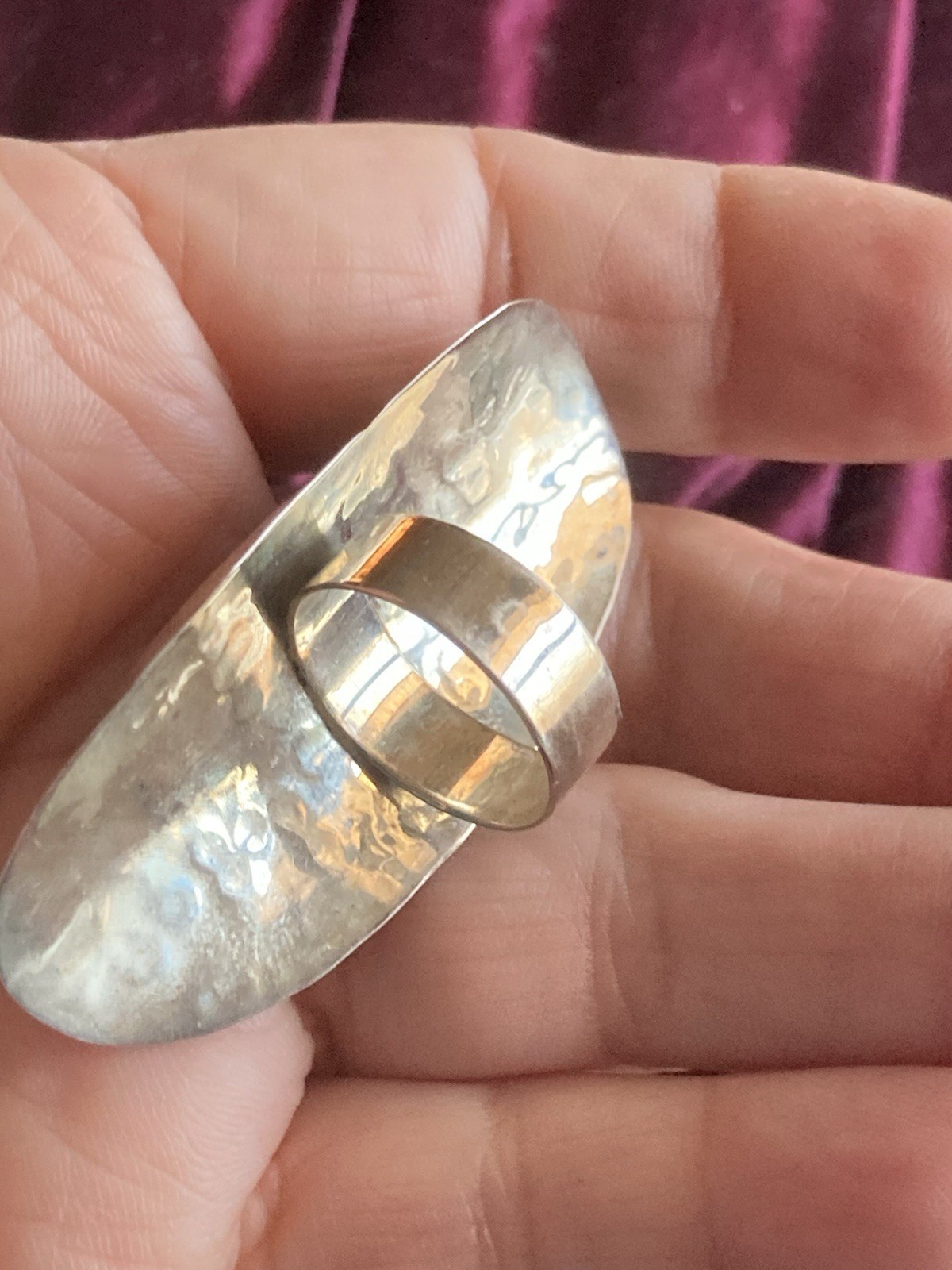 Vintage Dominique Dinouart Sterling Onyx Statement Ring 5.5