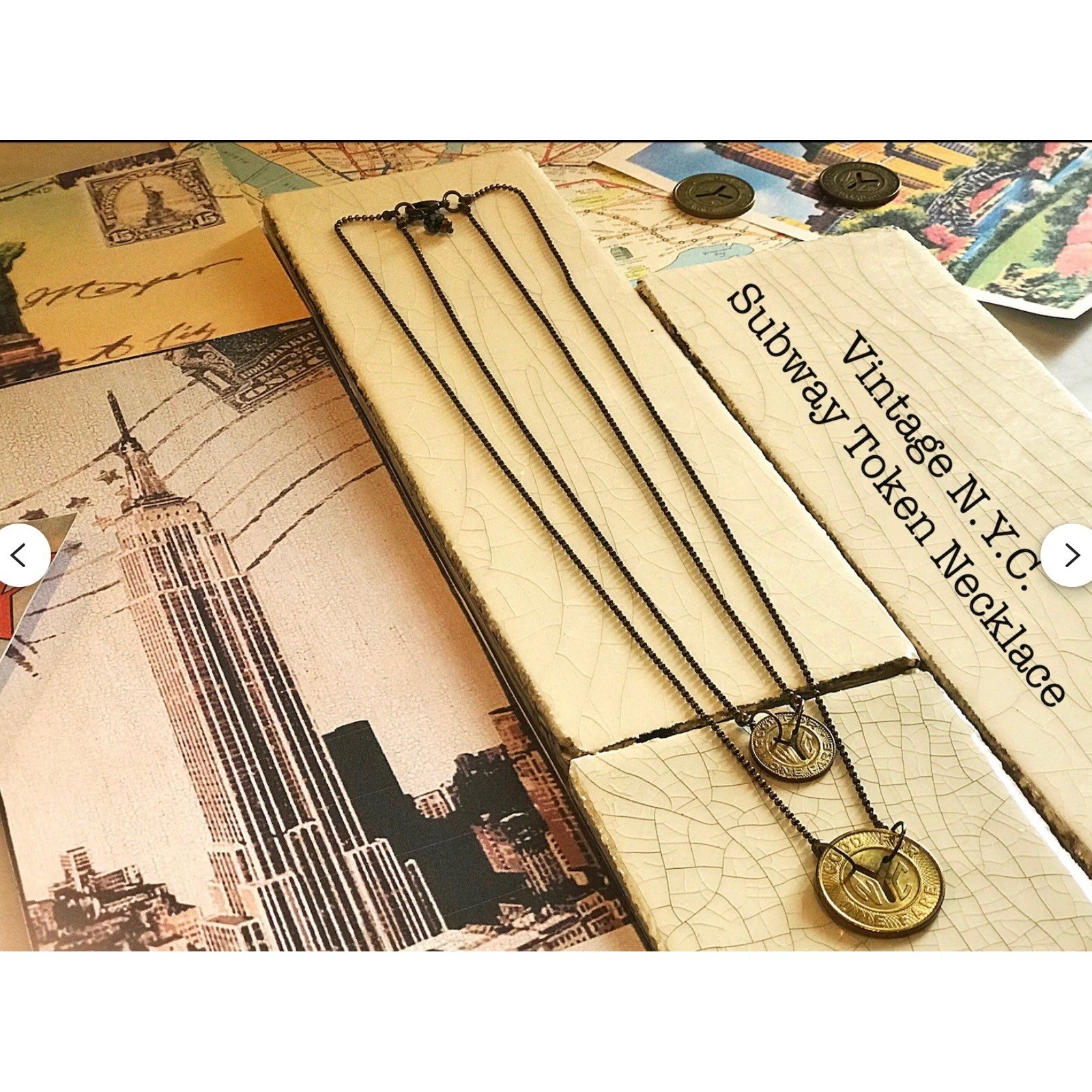 1950’s & 1970’s NYC Subway Token Double-Strand Necklace| Boho Layering