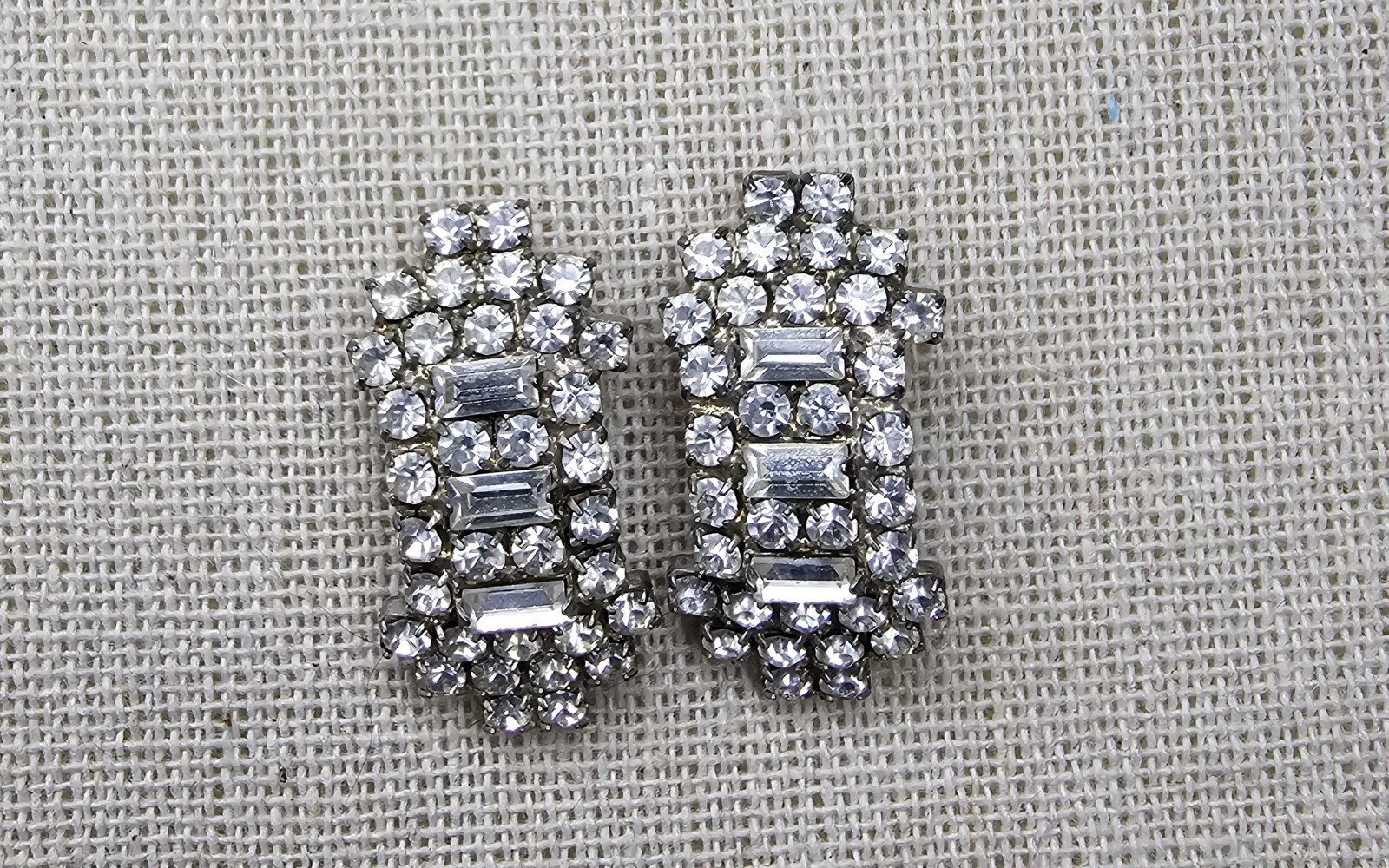 VTG 1950S 60S COSTUME RHINESTONE SET EARRINGS Vintage Classic Post Studs