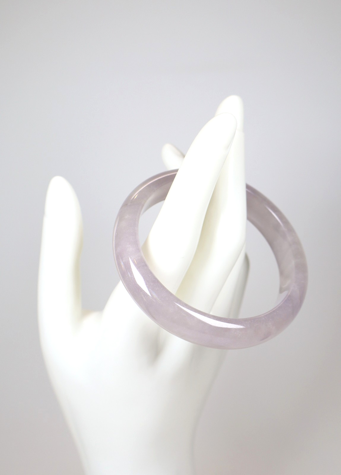 Rare Genuine Vintage Translucent Purple Lavender Jadeite Bangle 57.09mm Diameter