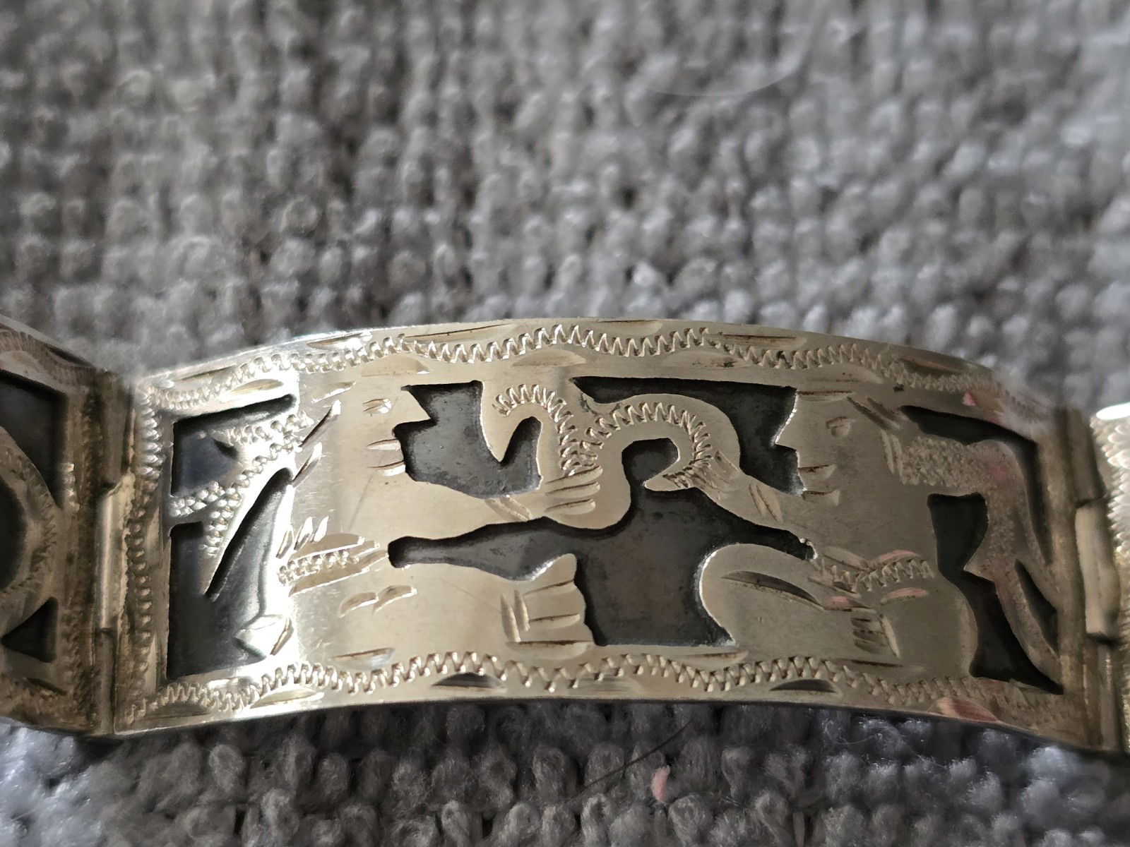 Antique Handmade Silver 900 Guatemala Jewelry Set