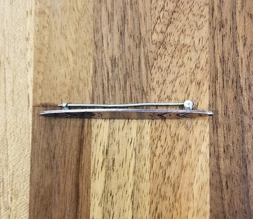 Vintage Sterling Silver Front Filigree Bar Pin Brooch 2-3/8 Inches Long