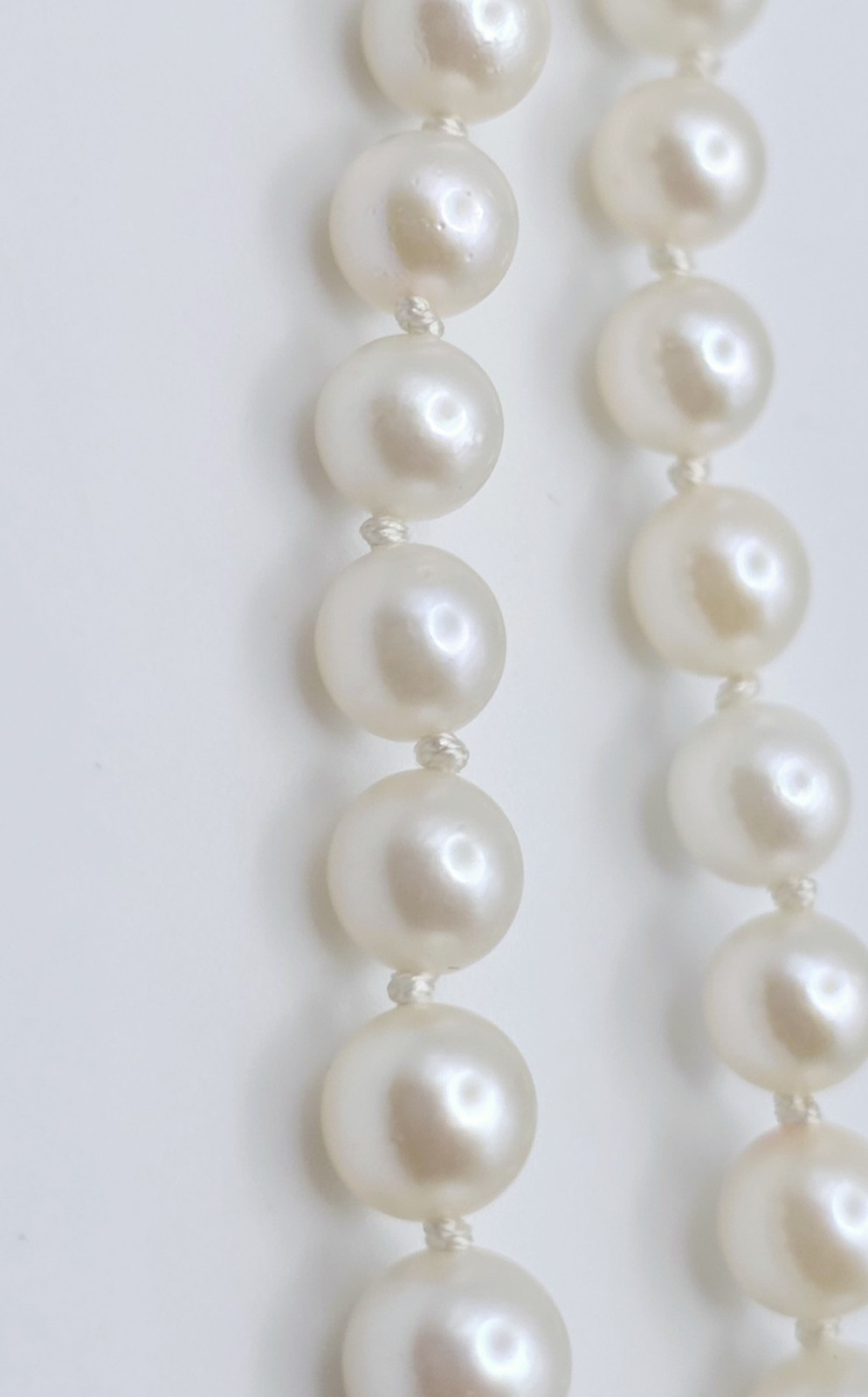 Vintage 21″ Graduated Cultured Pearl Necklace Signed Grassman Blake Sterling