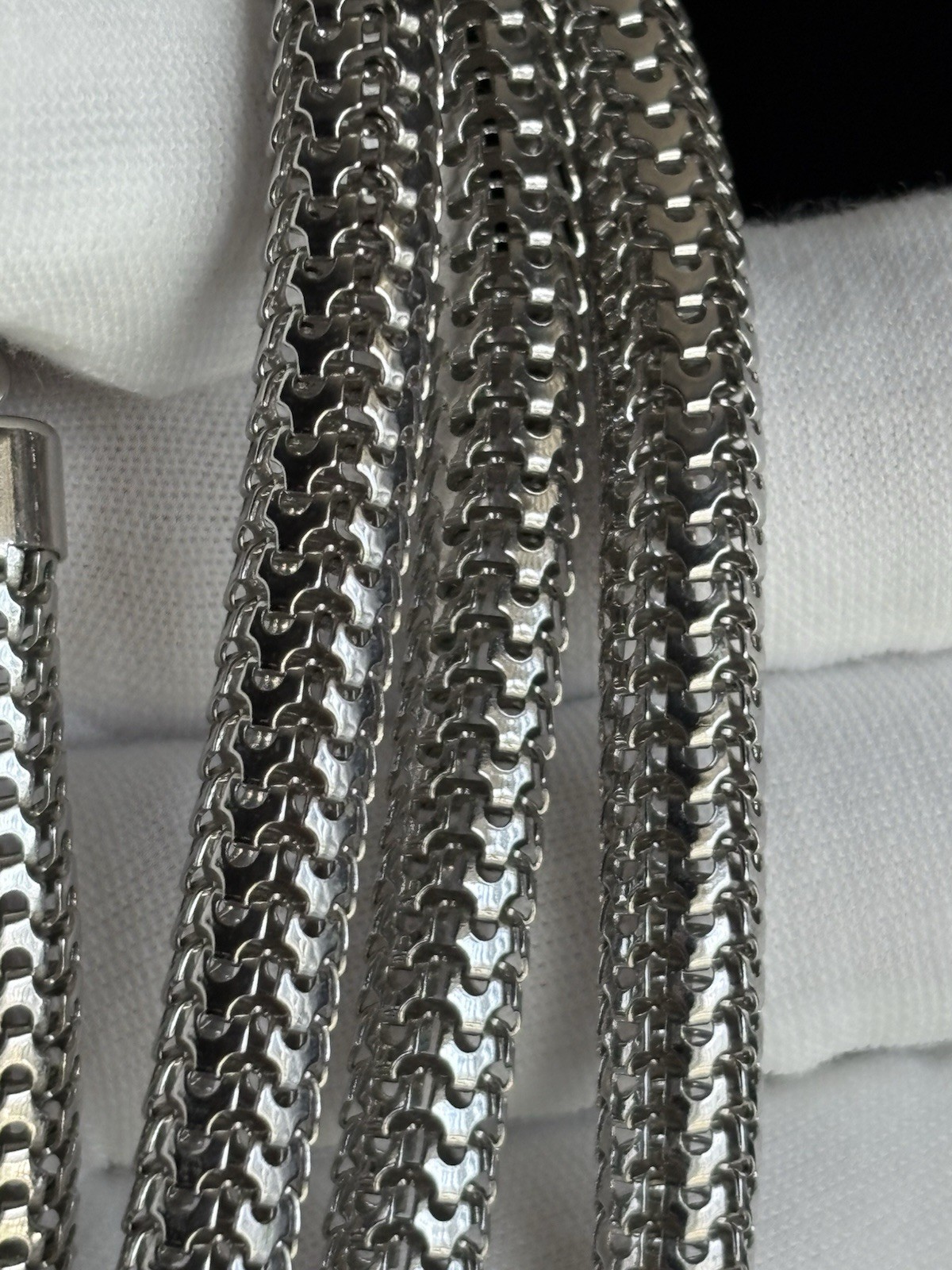 Vintage Vendôme Mesh Chain Silver Tone 36in Necklace 9mm wide 65.9g Statement