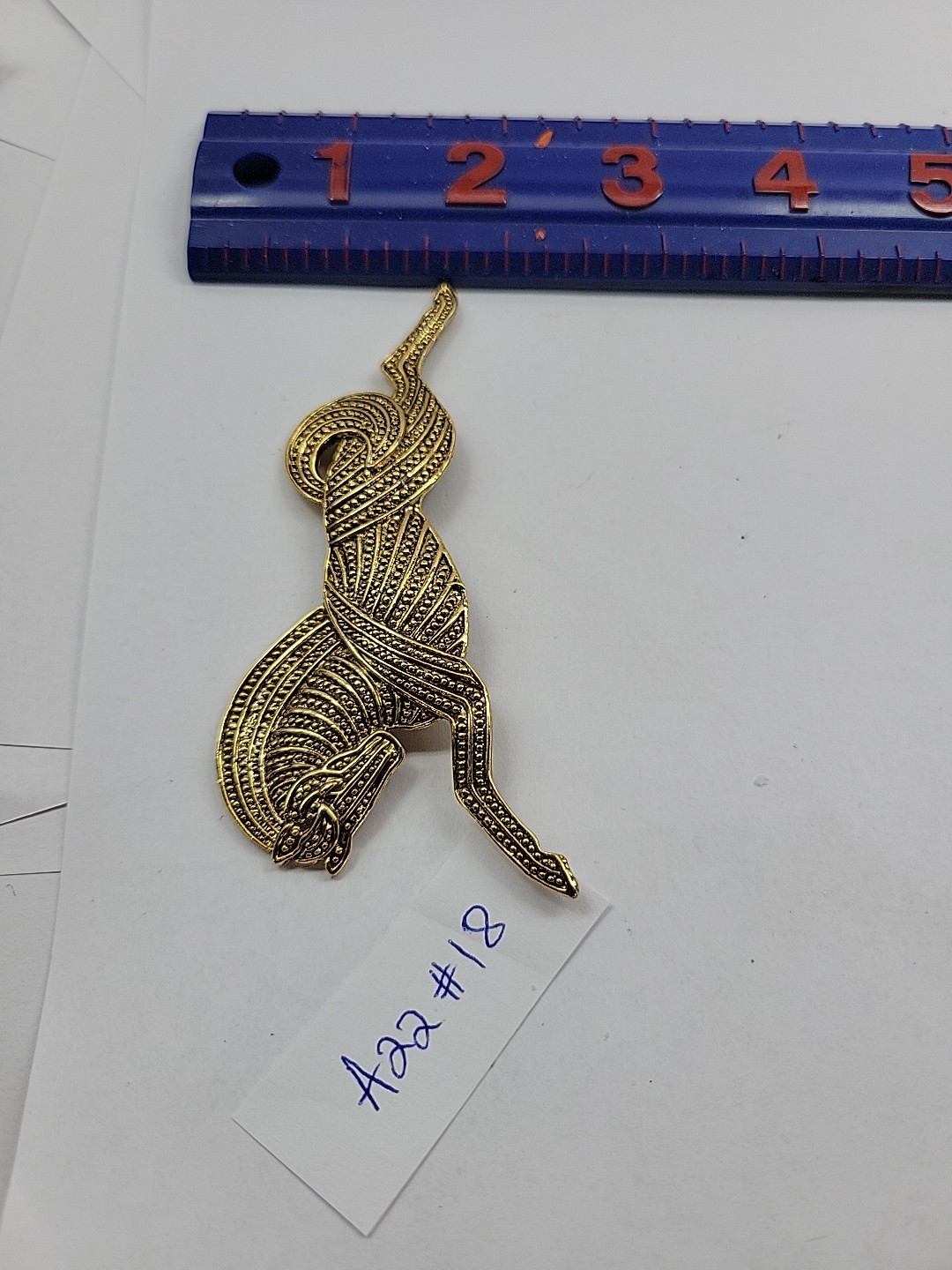 Running Trojan Horse Brooch Gold Tone Vintage Brooch