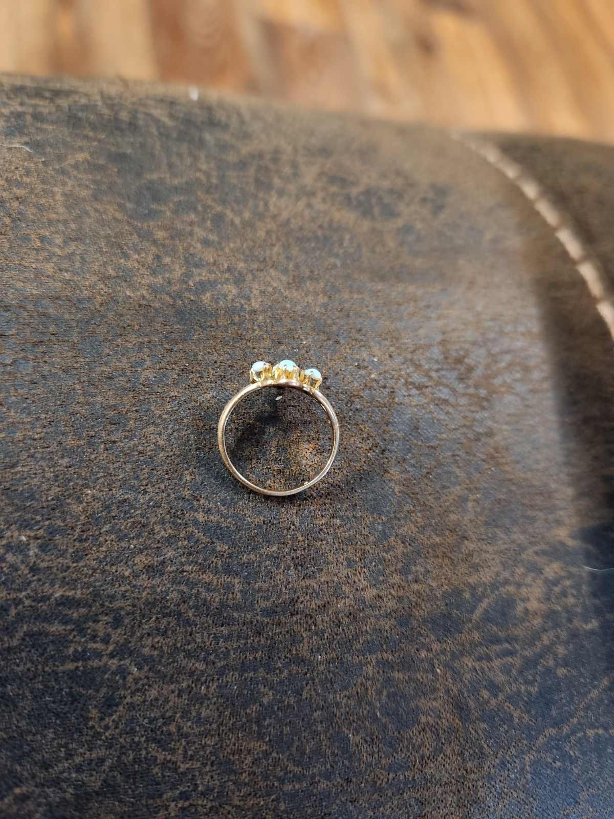 Antique 10k Yellow Gold Ostby Barton Opal Cross Ring Deco Sz 3.25 Pinky 1.22g
