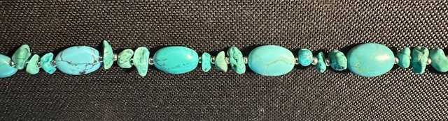 Signed RLL Vintage, Authentic, Turquois 21-1/2 Inch Necklace 8 Lg. 45 Sm. Beads