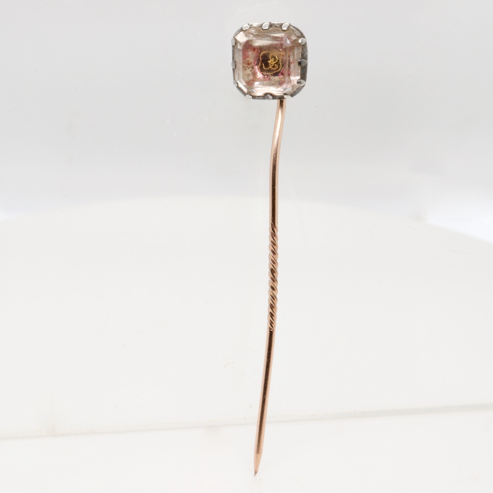 Antique 17th / 18th Century English Foiled Stuart Crystal Stick Pin
