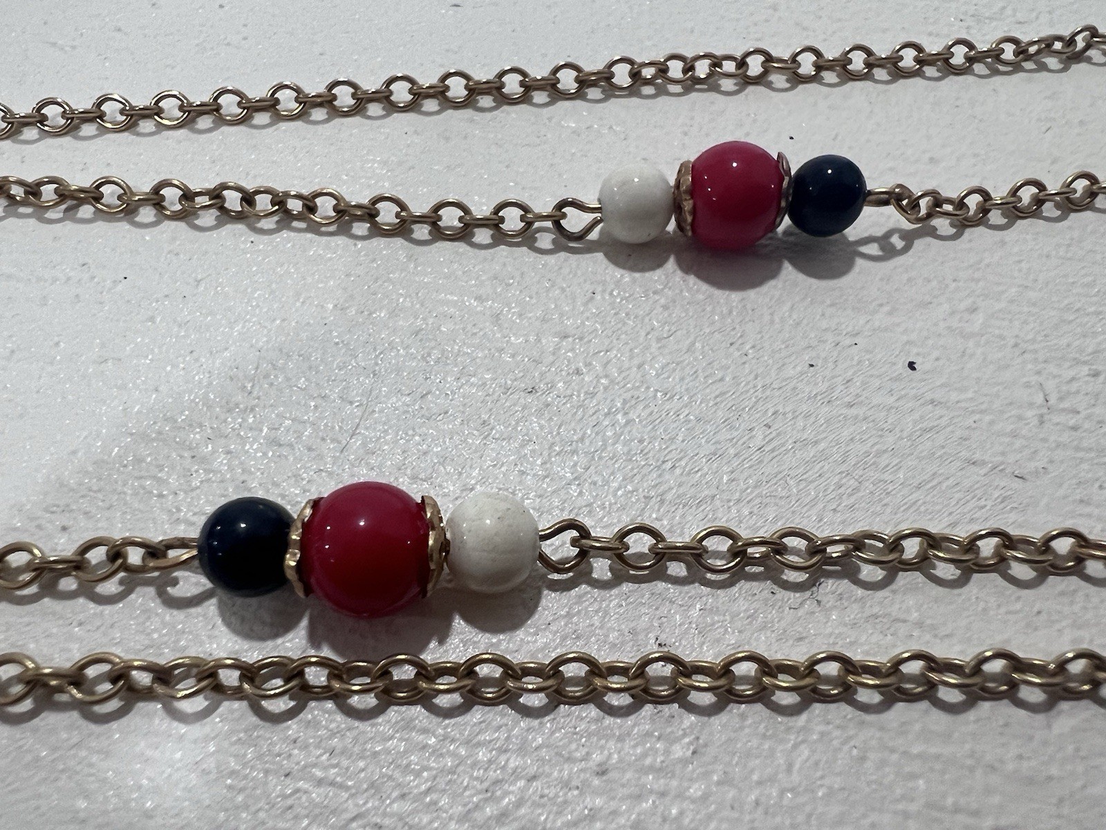 Vintage Gold Plated w/Red / White / Black