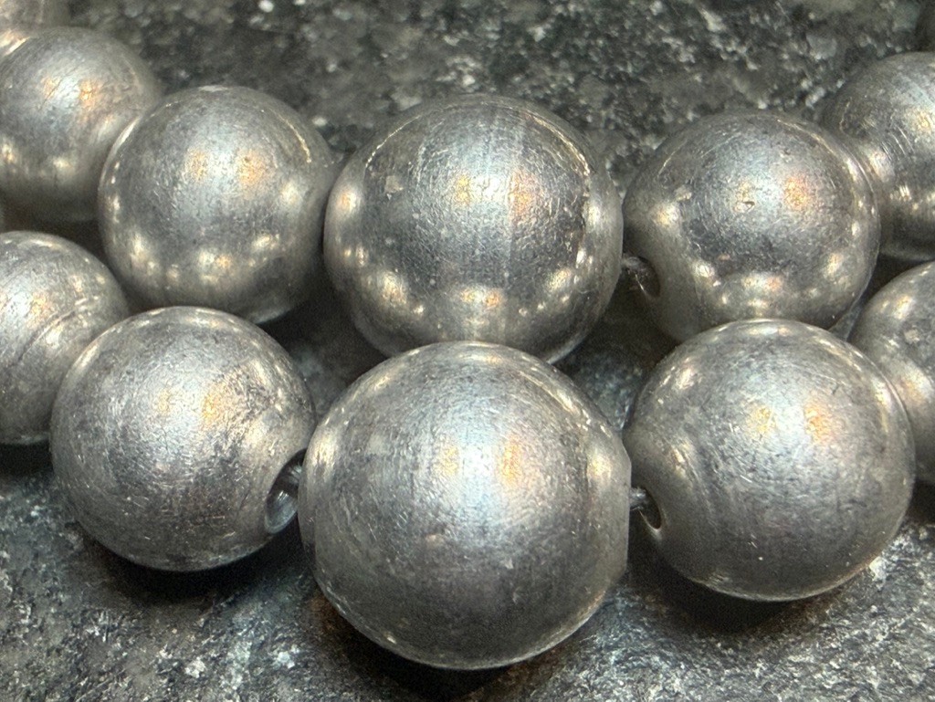 Vintage 1940’s Double Strand Graduated Aluminum Aluminium Bead Necklace