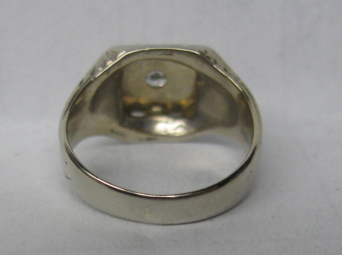 VICTORIAN ANTIQUE 10KW GOLD OLD EUROPEAN CUT DIAMOND BAND PINKY RING SIZE 2.75