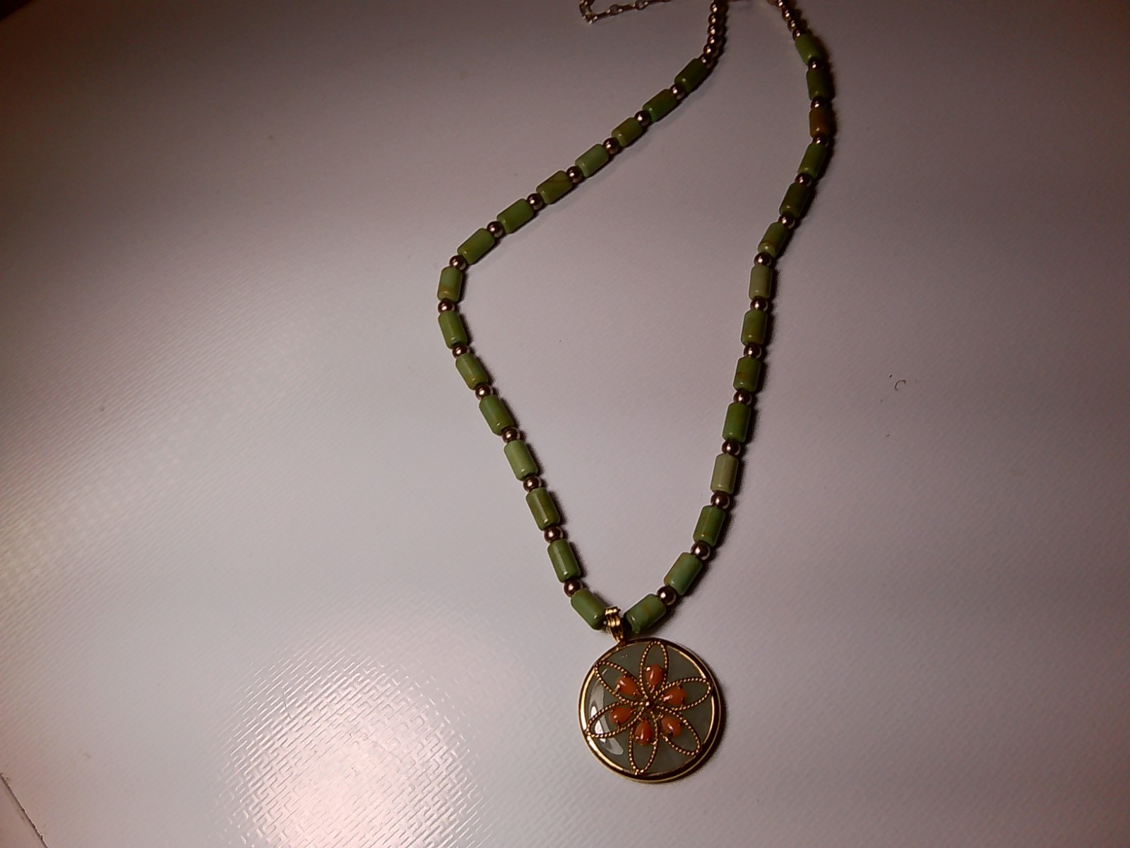 VINTAGE SWOBODA?-LIKE FLOWER PENDANT/NECKLACE 19″ (read description)