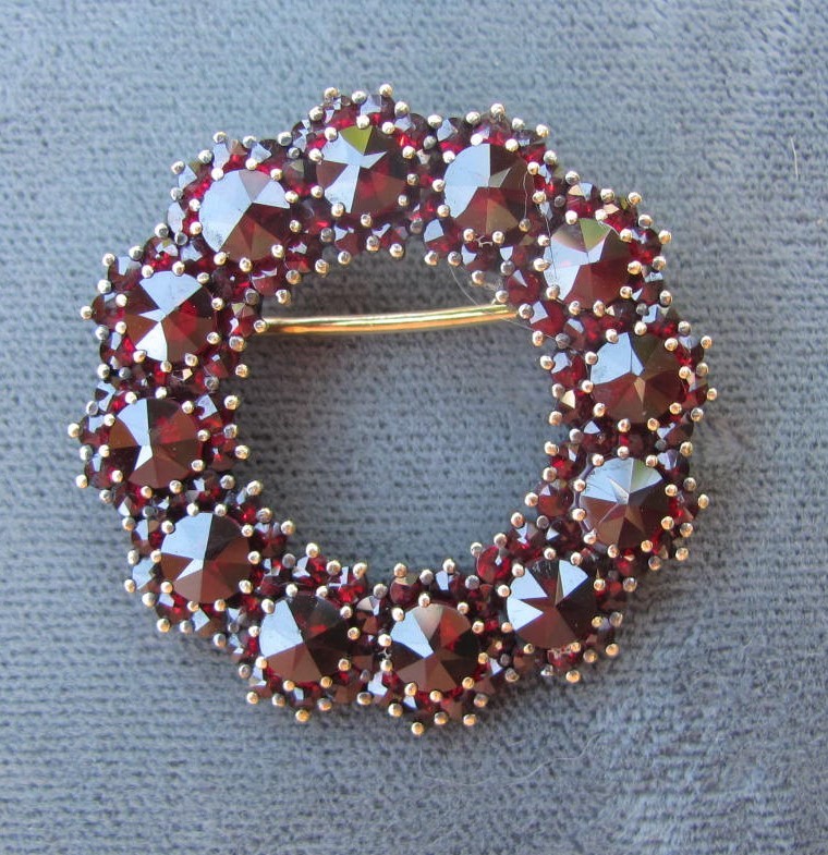 Antique Garnet Brooch Circa 1920