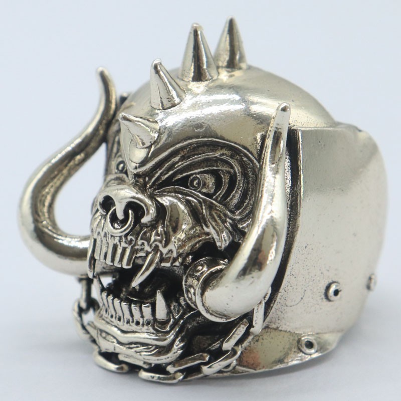 Buy 4 Get 1 Free 3D Motorhead Warpig Skull Mens Present Silver Rings