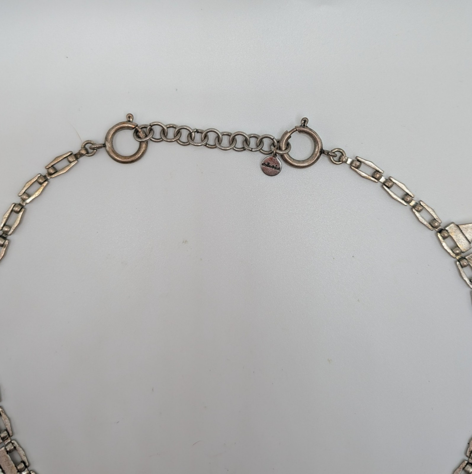 Stella & Dot Lynx 18″ Necklace & Earrings Silver-tone Spike Statement SET