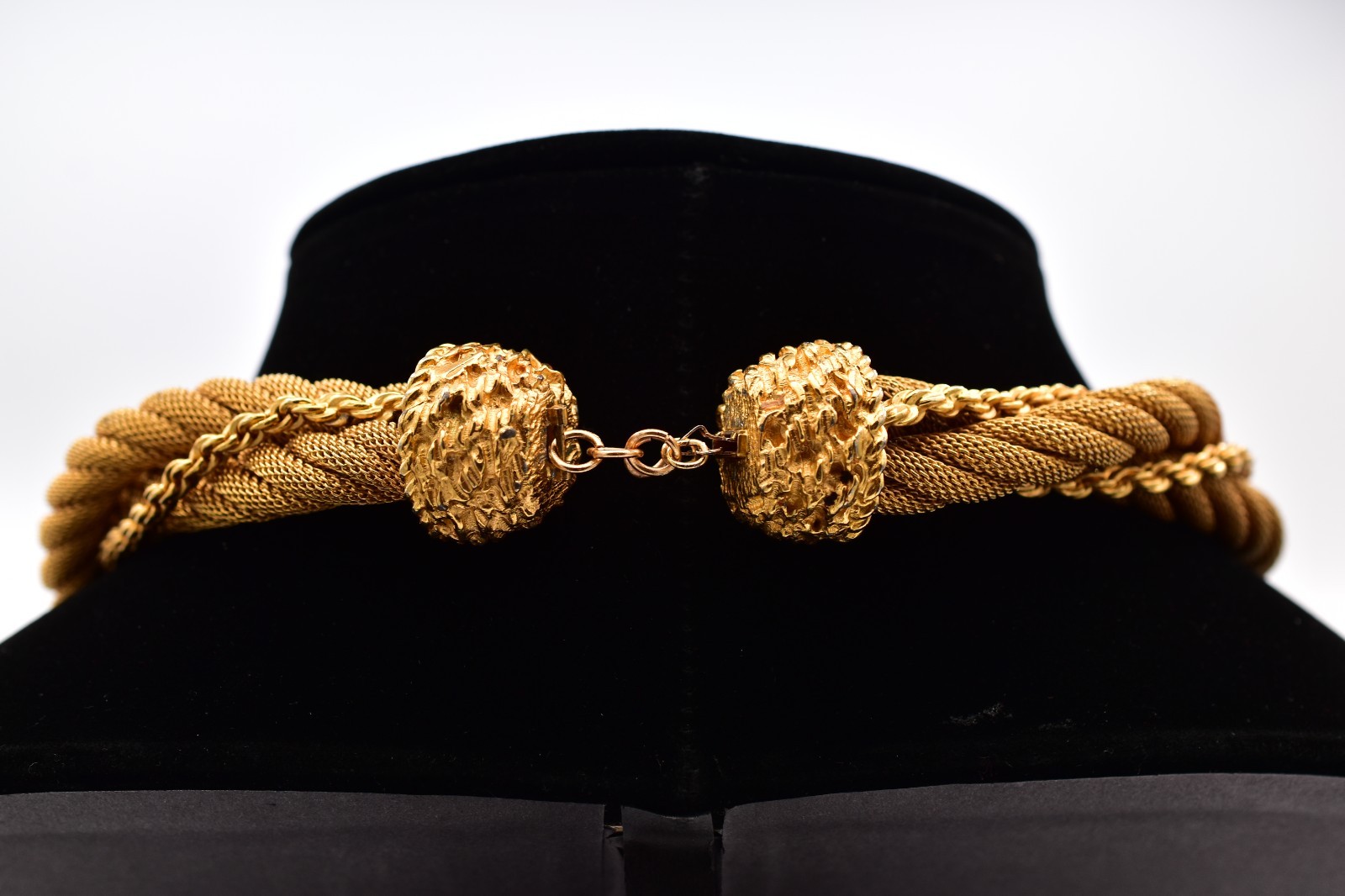 Vintage Gold Multi Chain Twist Mesh Rope Chain Collar Statement Necklace Bin6B