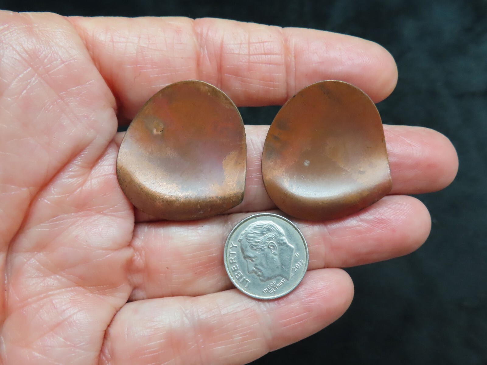 Vintage 1980’s Metal Copper Tone Pierced Earrings