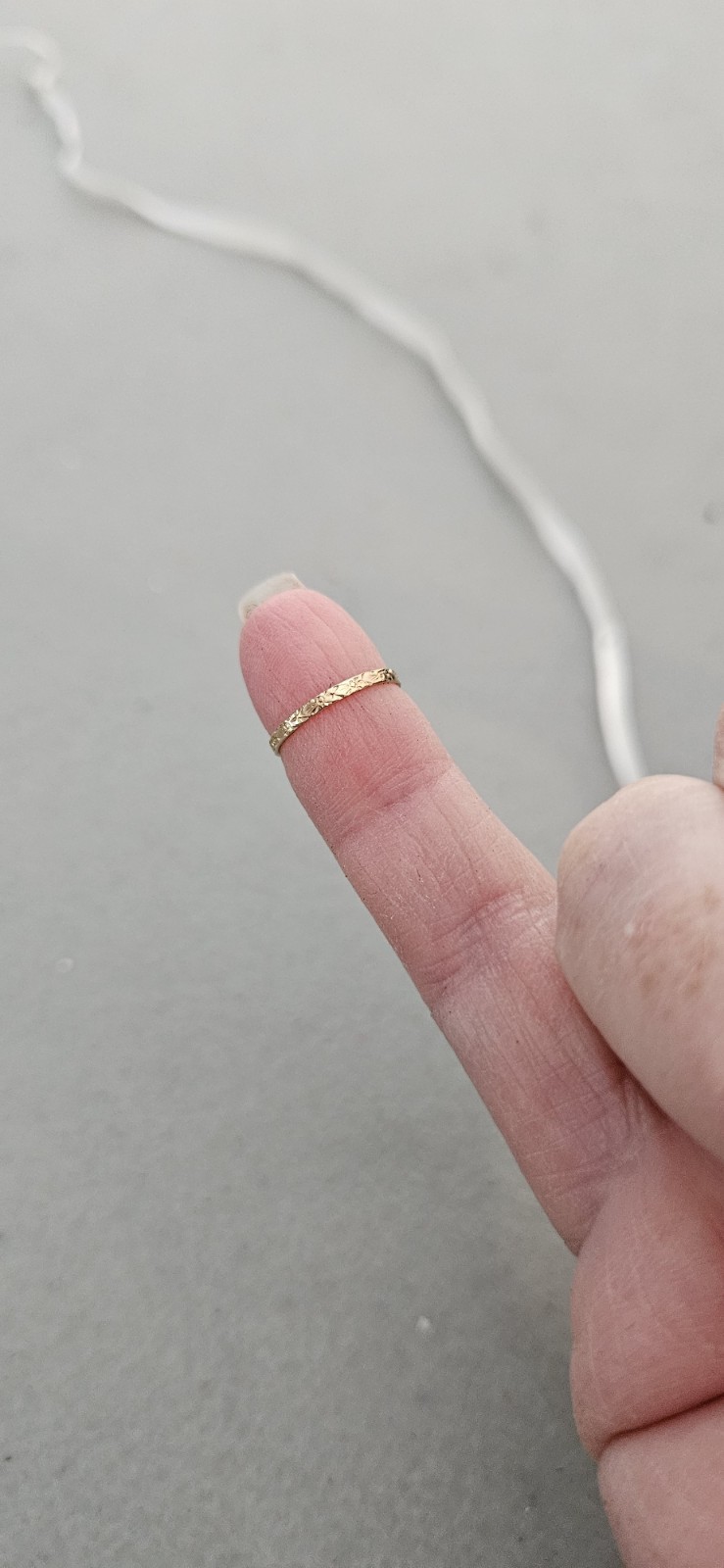 Vintage Etched 10k BDA Yellow Gold Newborn Baby Ring