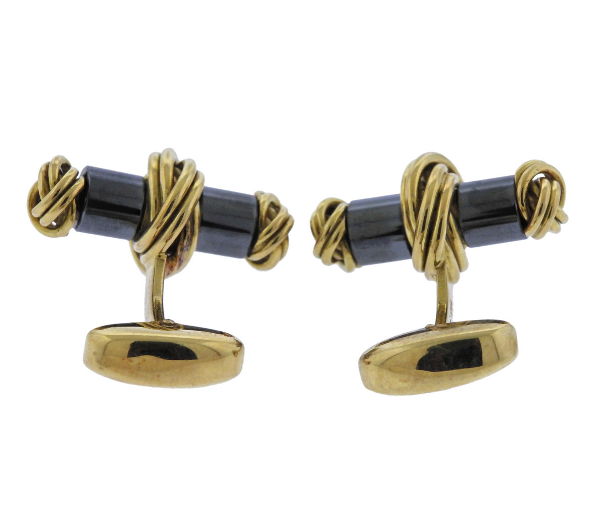 Deakin & Francis Hematite Gold Cufflinks