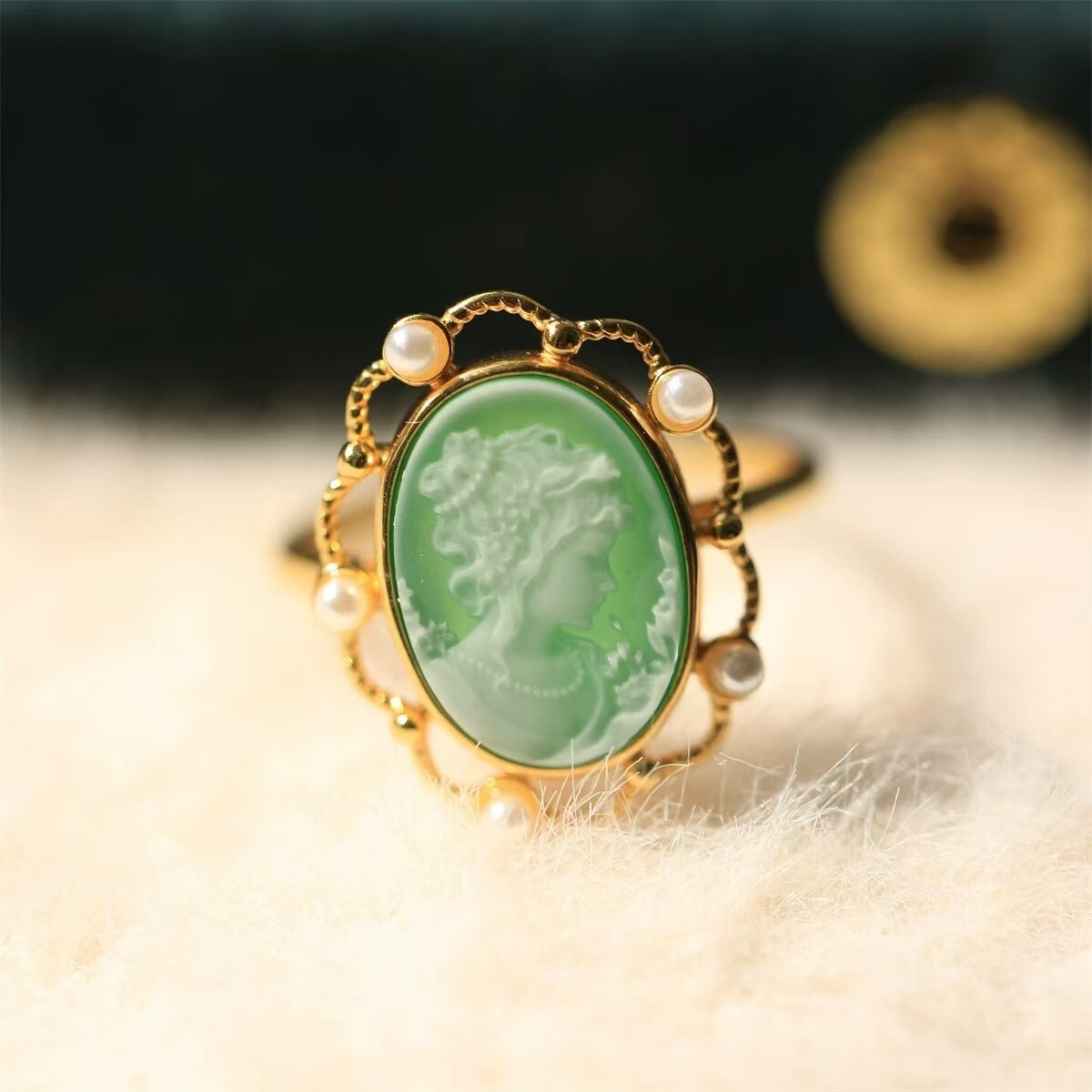 Antique Style Cameo Ring 925 Silver plated Vintage Ring Estate Jewelry Gift1