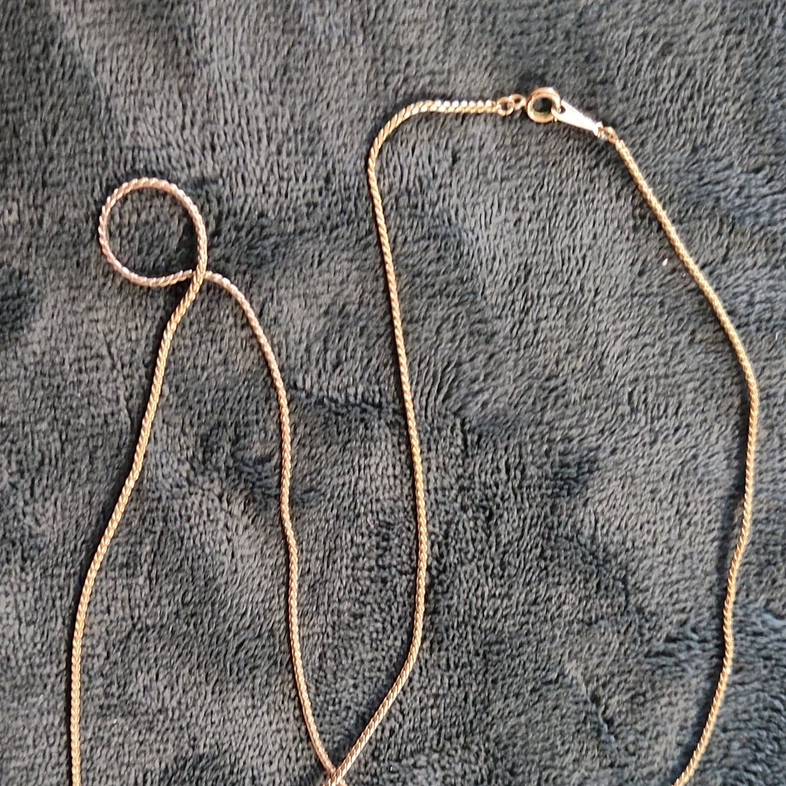 18K Gold Filled Chain Necklace Lobster Clasp Signed No Stone