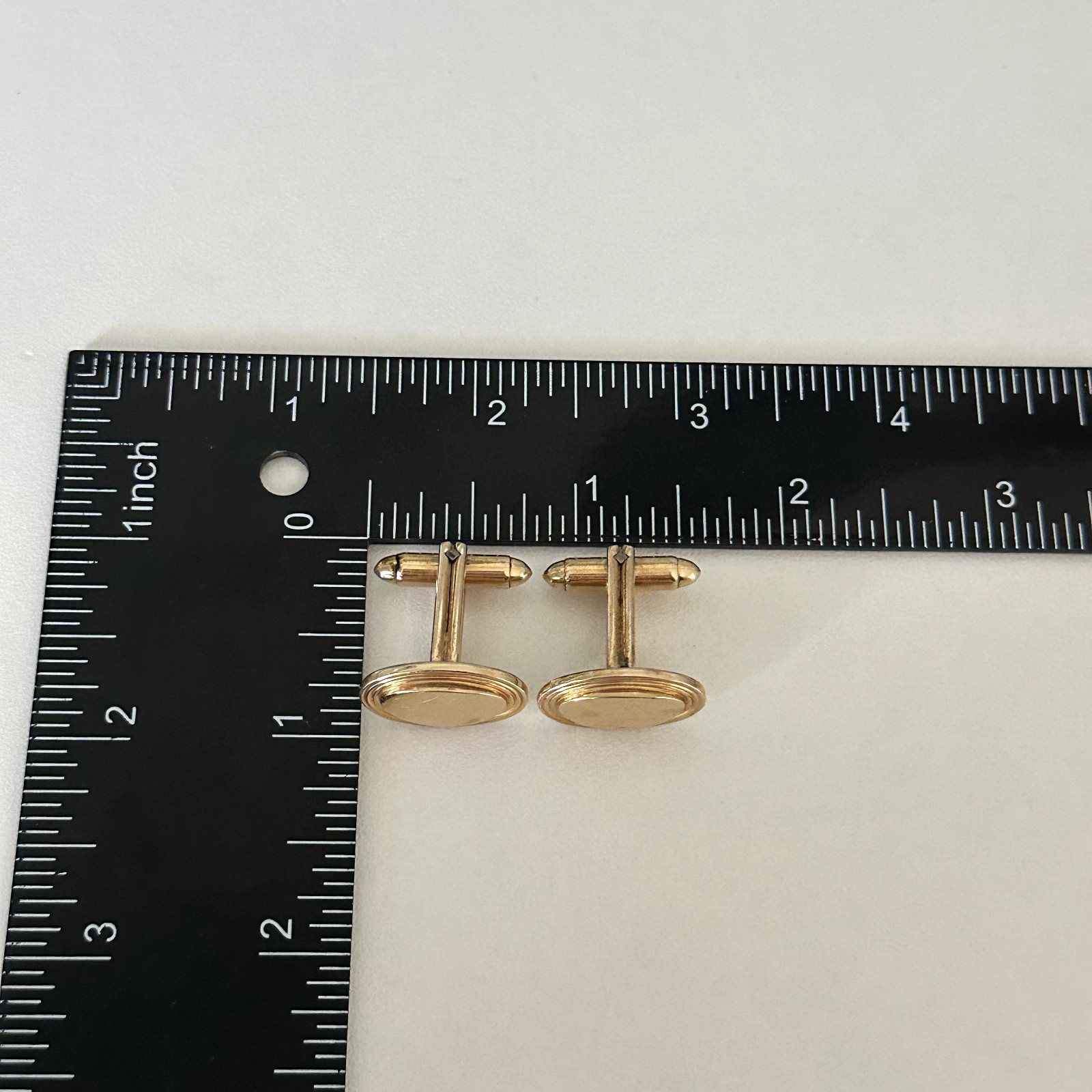 Vintage Hadley USA 12K Yellow Gold Filled Oval Bullet Back Cufflinks