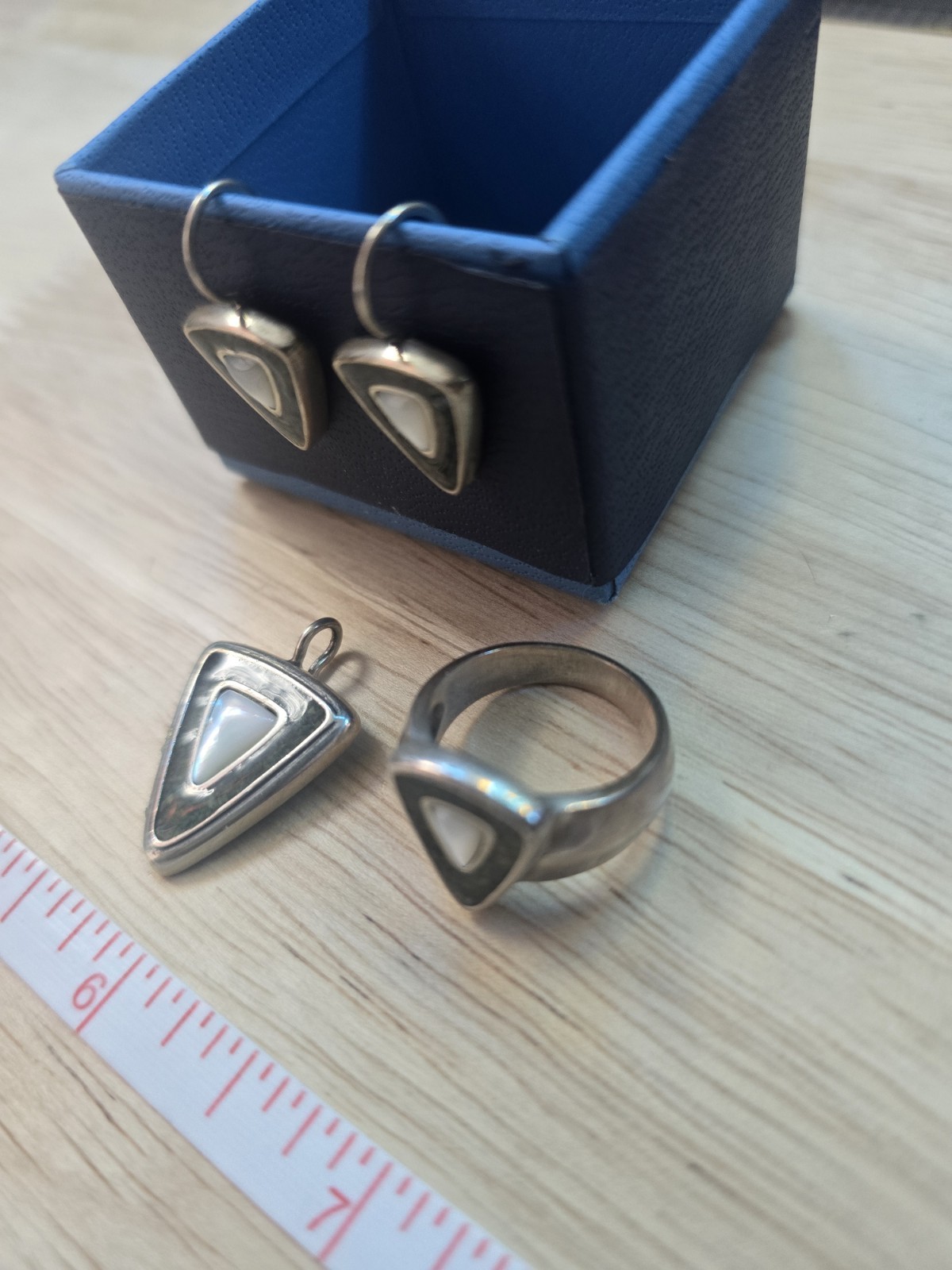 Carolyn Pollack Relios 925 Sterling Silver FULL SET ring Pendant Earrings Ex Con