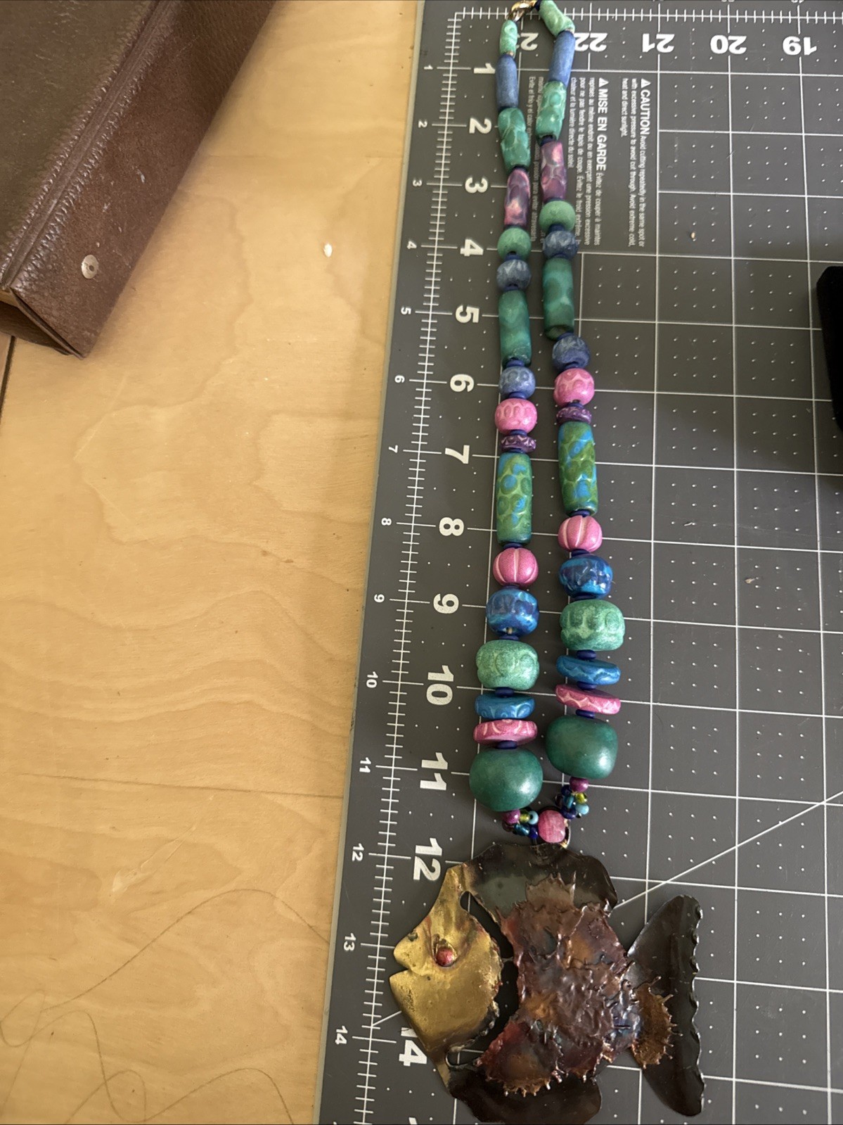 Gorgeous Artisan Made Beads & Mix Metals Large Fish Statement Necklace