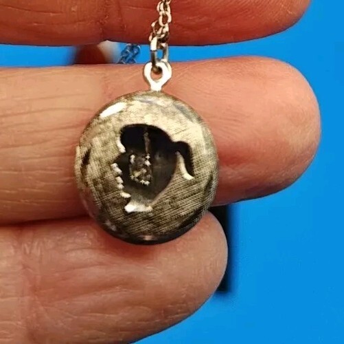 Vintage Silhouette Sterling Necklace With Small Diamond In The Center Very Rare