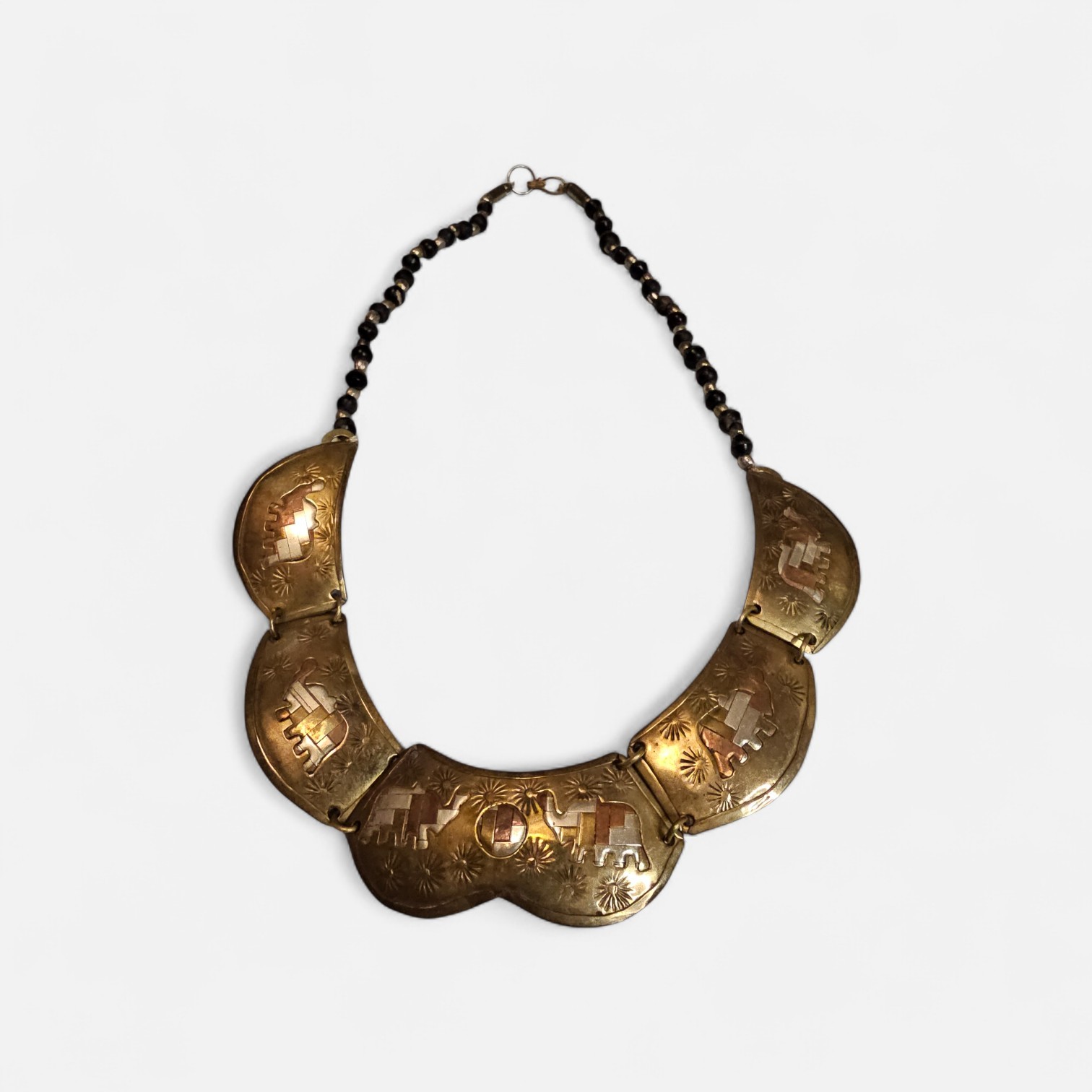 Vintage 60s-80s Bib Necklace Mixed Metals