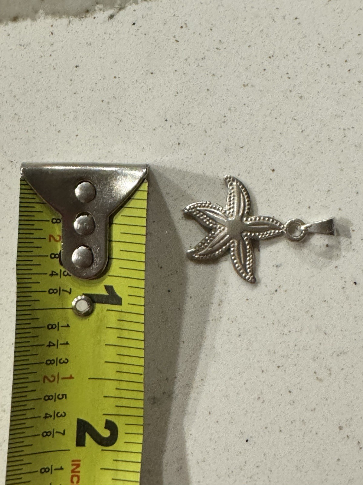 Sterling Silver Hammered Textured Starfish Design Mexican Pendant .925 Taxco Mex