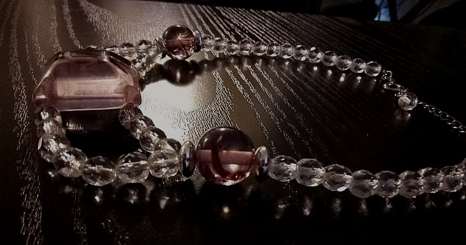 Victorian style faceted glass choker festoon necklace Fairycore Saloon girl