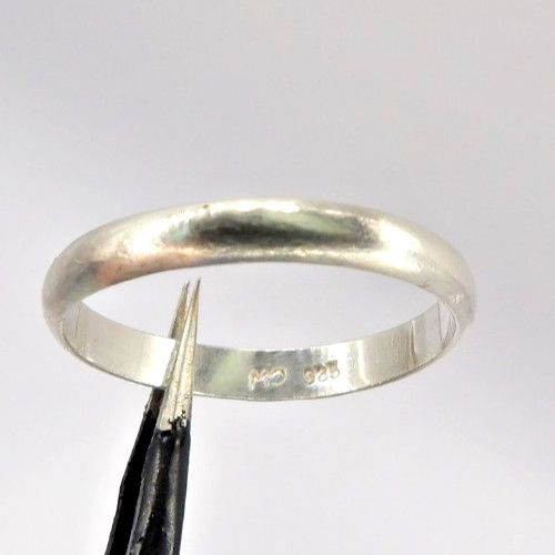 Vintage CW 925 Sterling Silver 3mm Sz 9 Unisex Wedding Band Ring