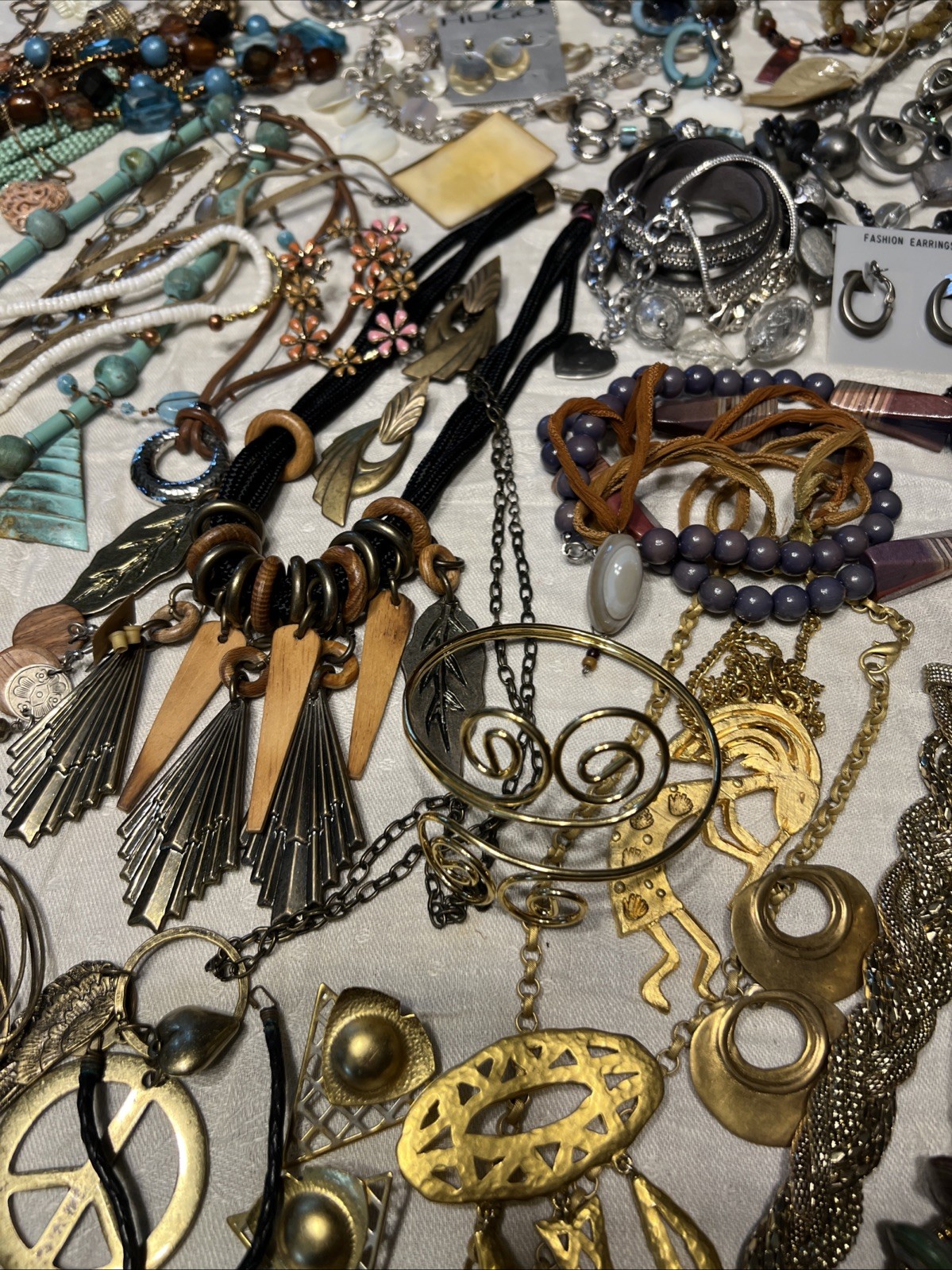 180pc VTG To Now Boho Artisan Eclectic Jewelry Lot Festival Maximalist Global