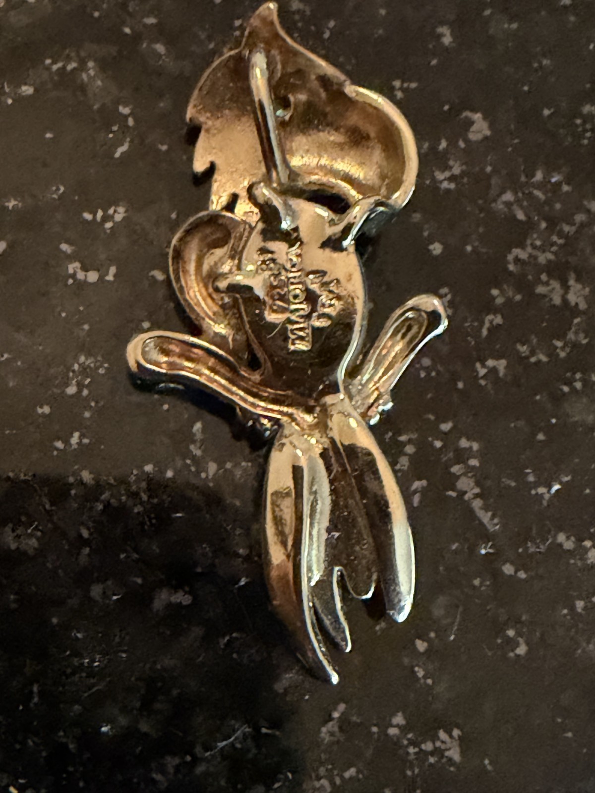 Vintage sterling silver gold wash majorica pearl pendant